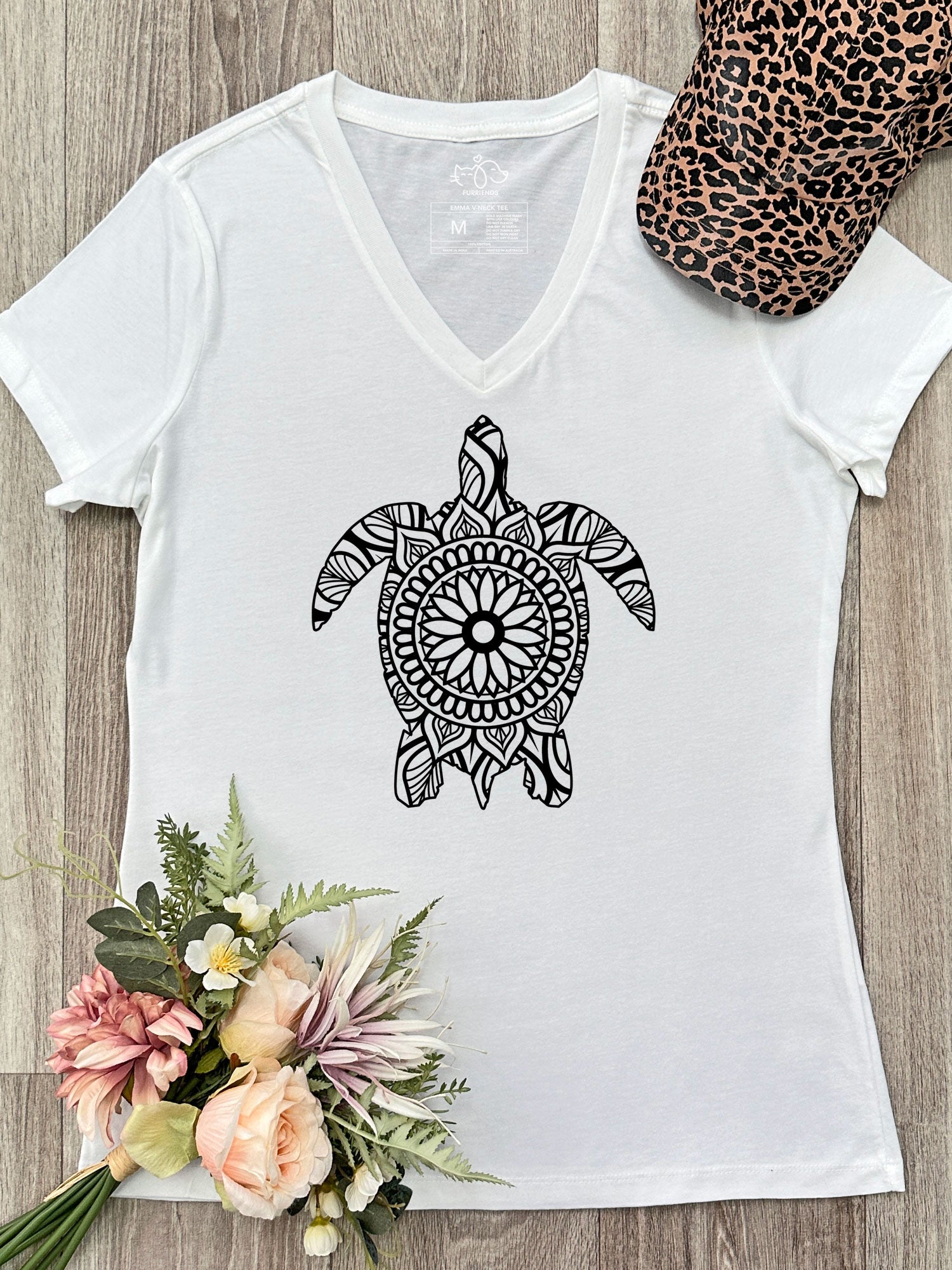 Turtle Mandala Emma V-Neck Tee