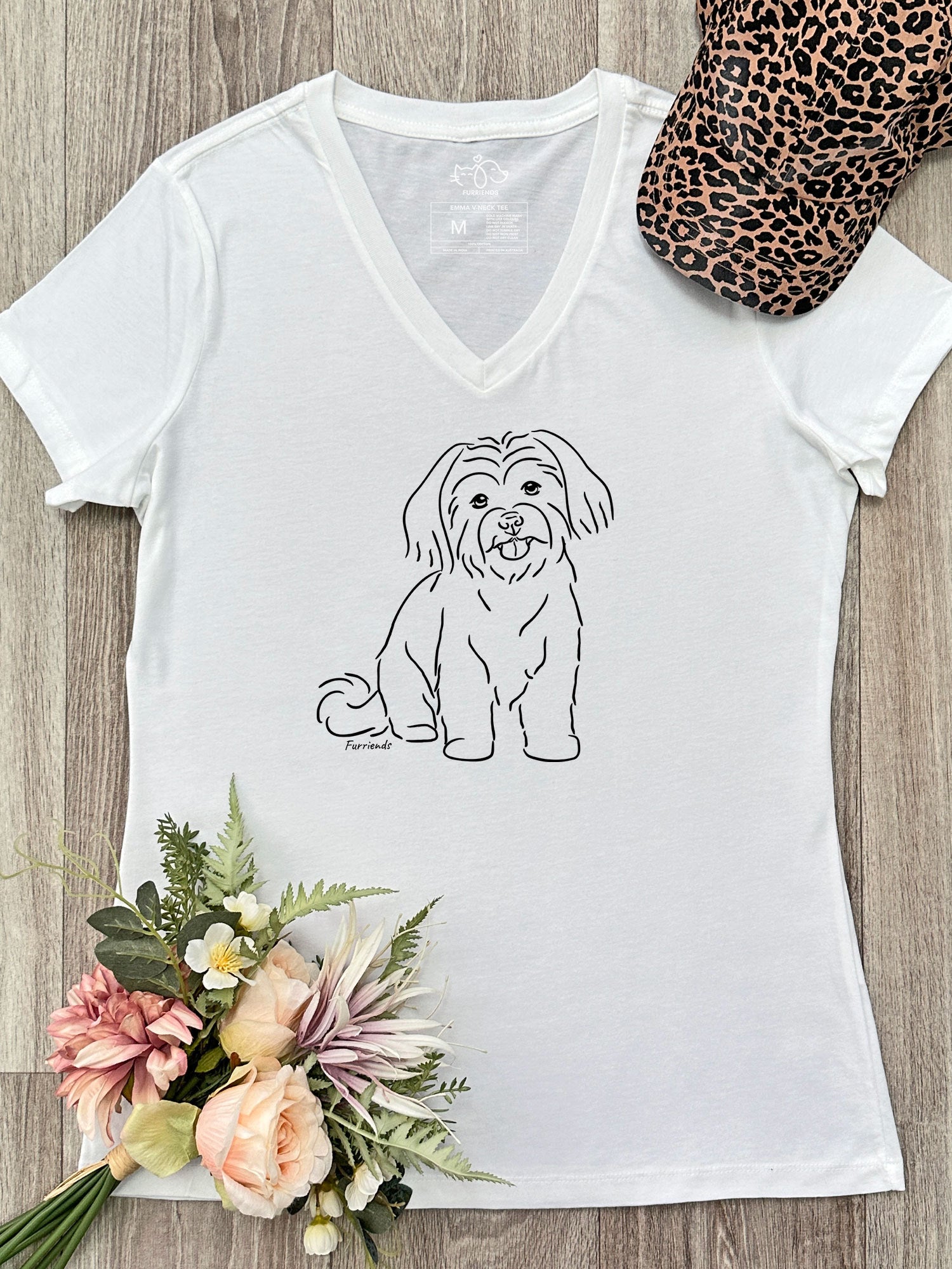 Maltese Terrier Emma V-Neck Tee