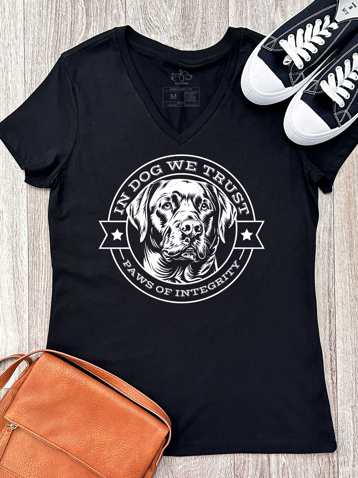 In Dog We Trust Emma V-Neck Tee