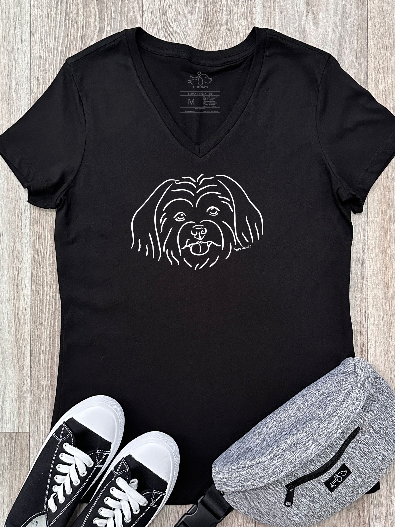 Maltese Terrier Emma V-Neck Tee