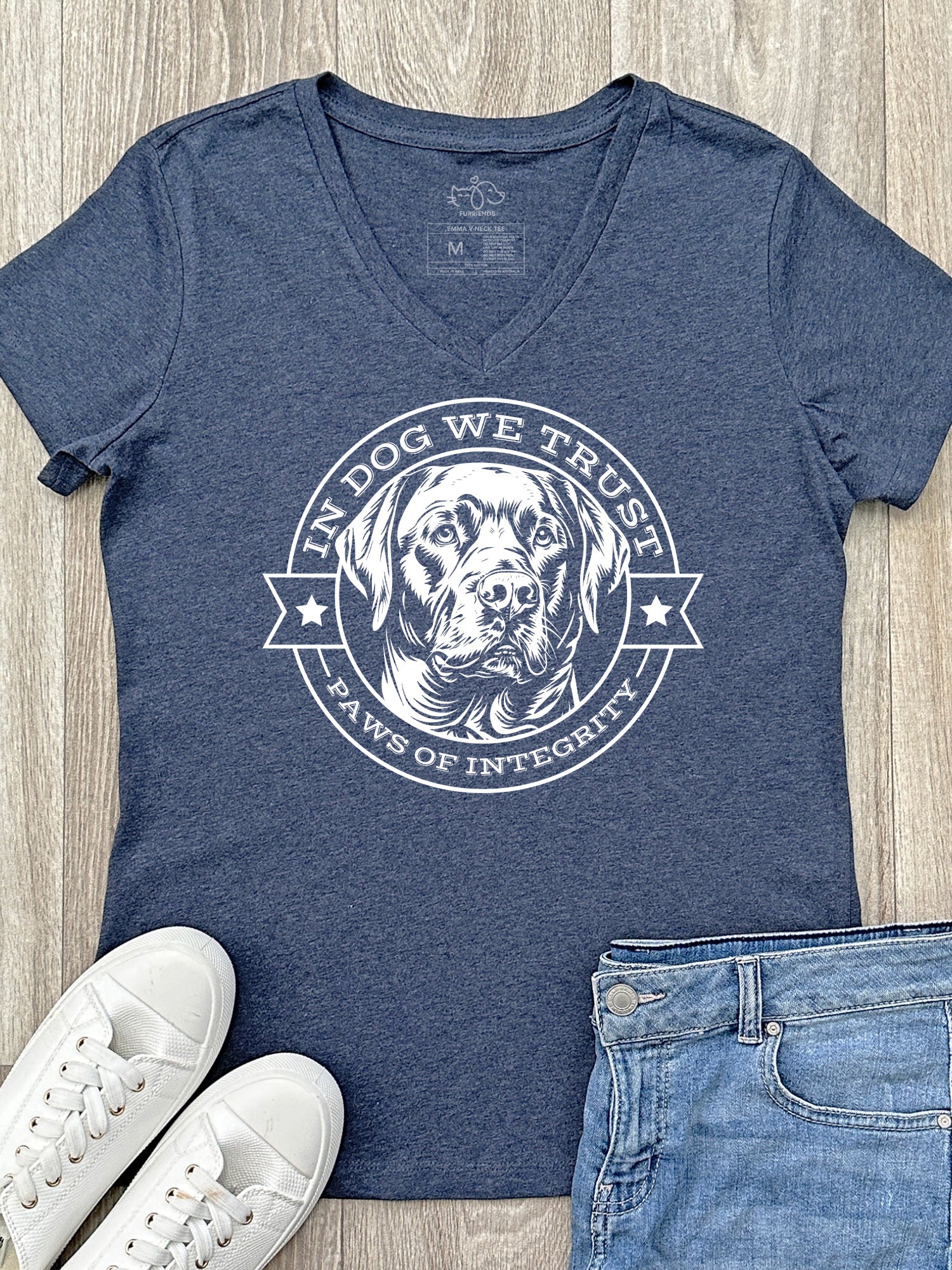 In Dog We Trust Emma V-Neck Tee