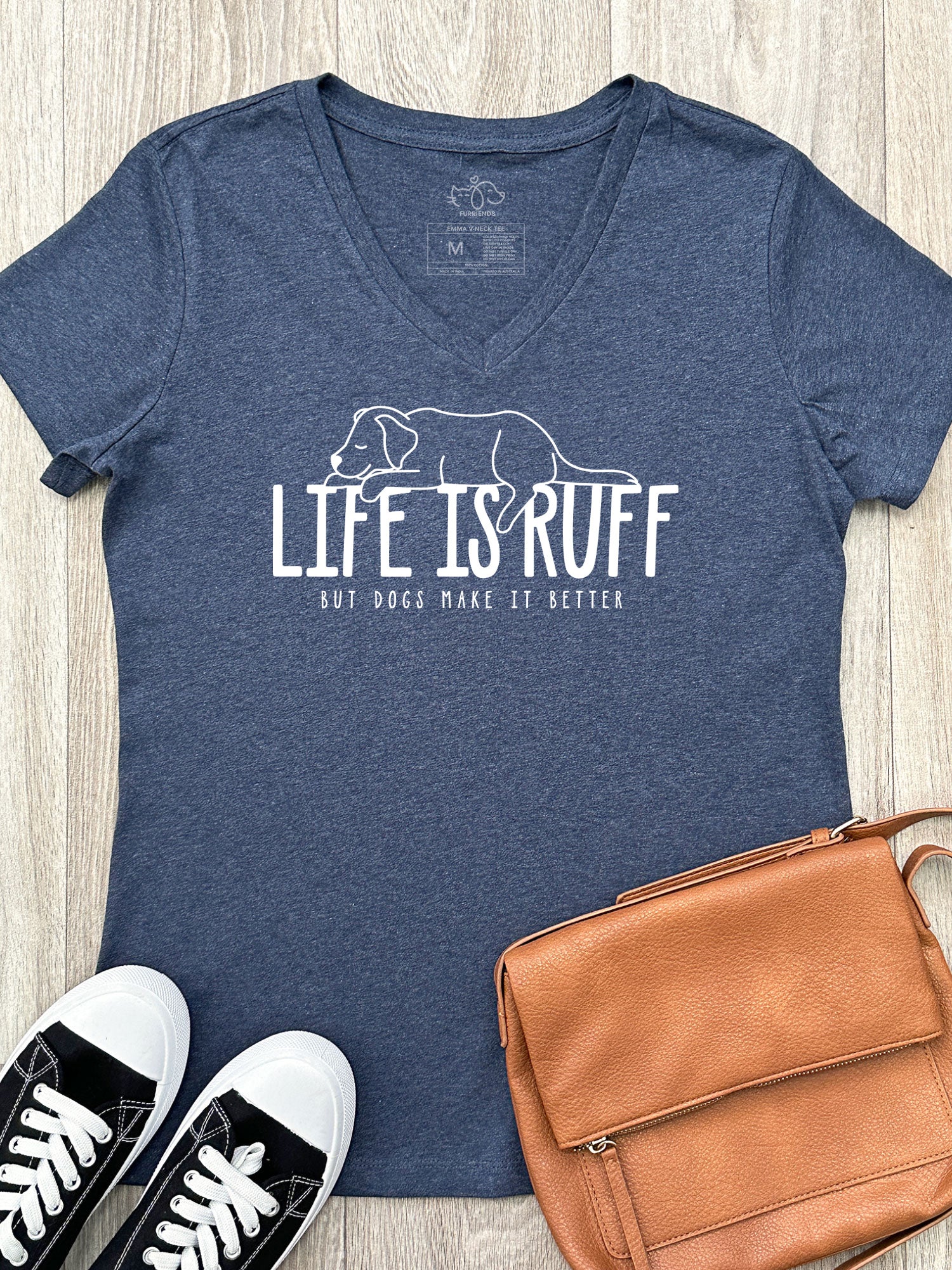 Life Is Ruff Emma V-Neck Tee