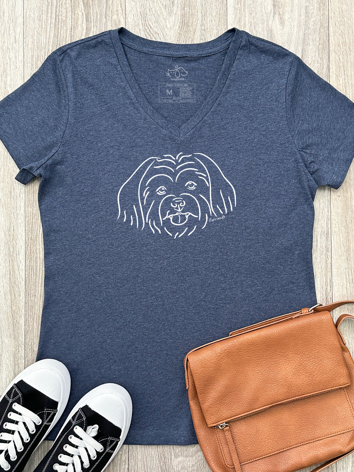 Maltese Terrier Emma V-Neck Tee