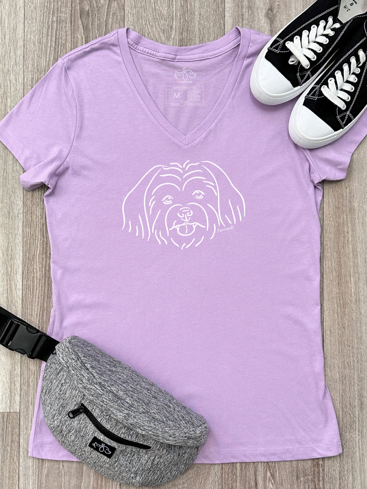 Maltese Terrier Emma V-Neck Tee