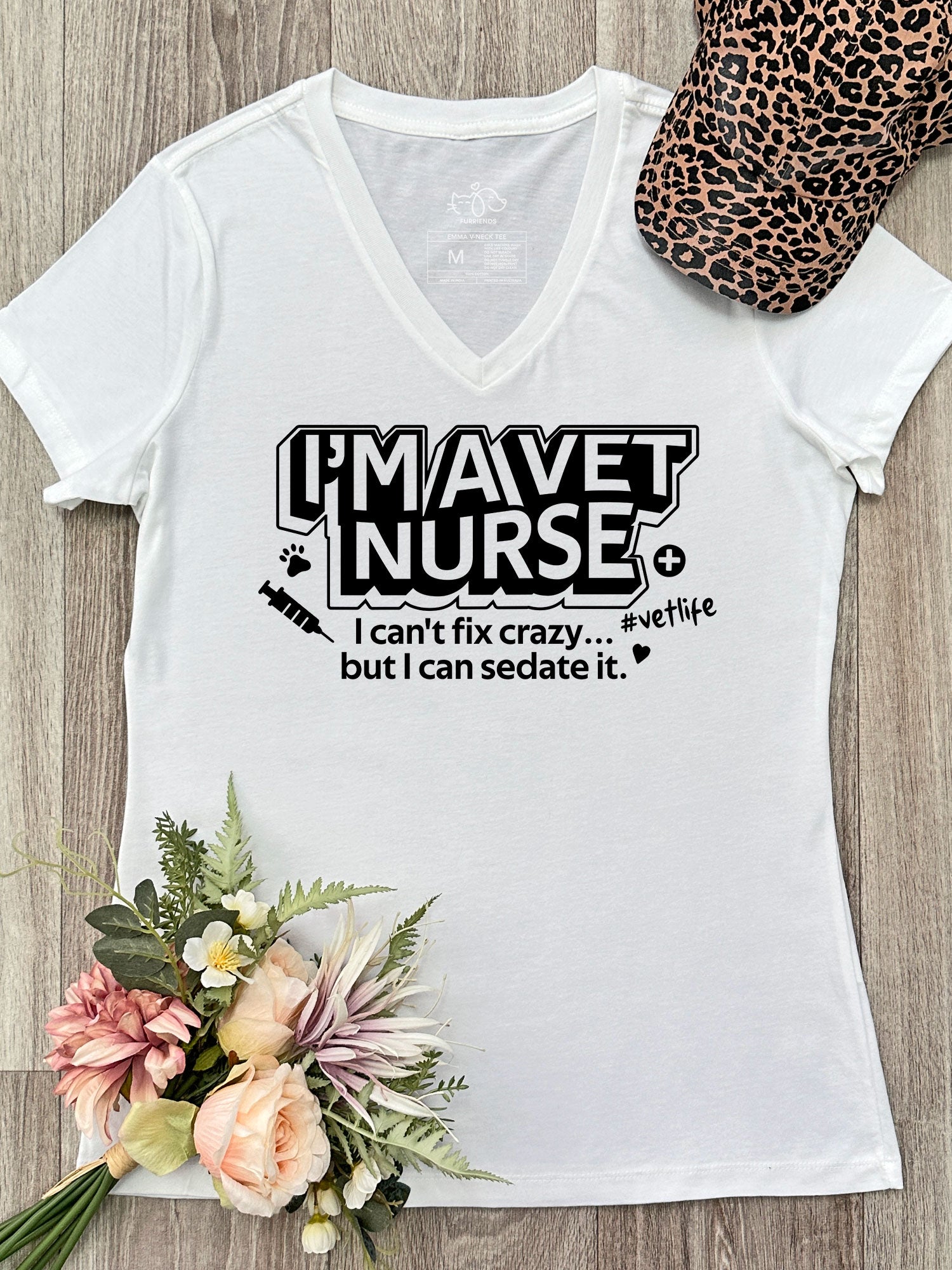 I'm A Vet Nurse Emma V-Neck Tee