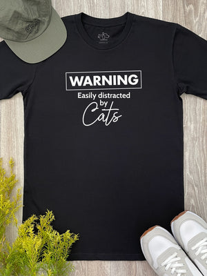 Warning. Easily Distracted By Cats Essential Unisex Tee