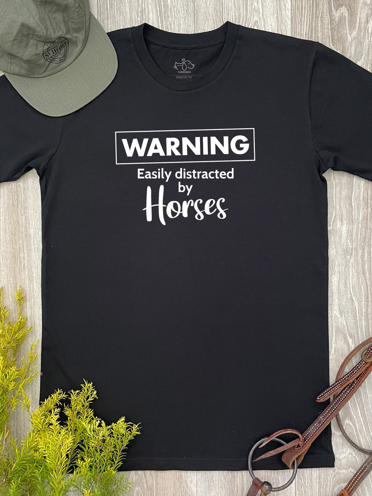 Warning. Easily Distracted By Horses Essential Unisex Tee