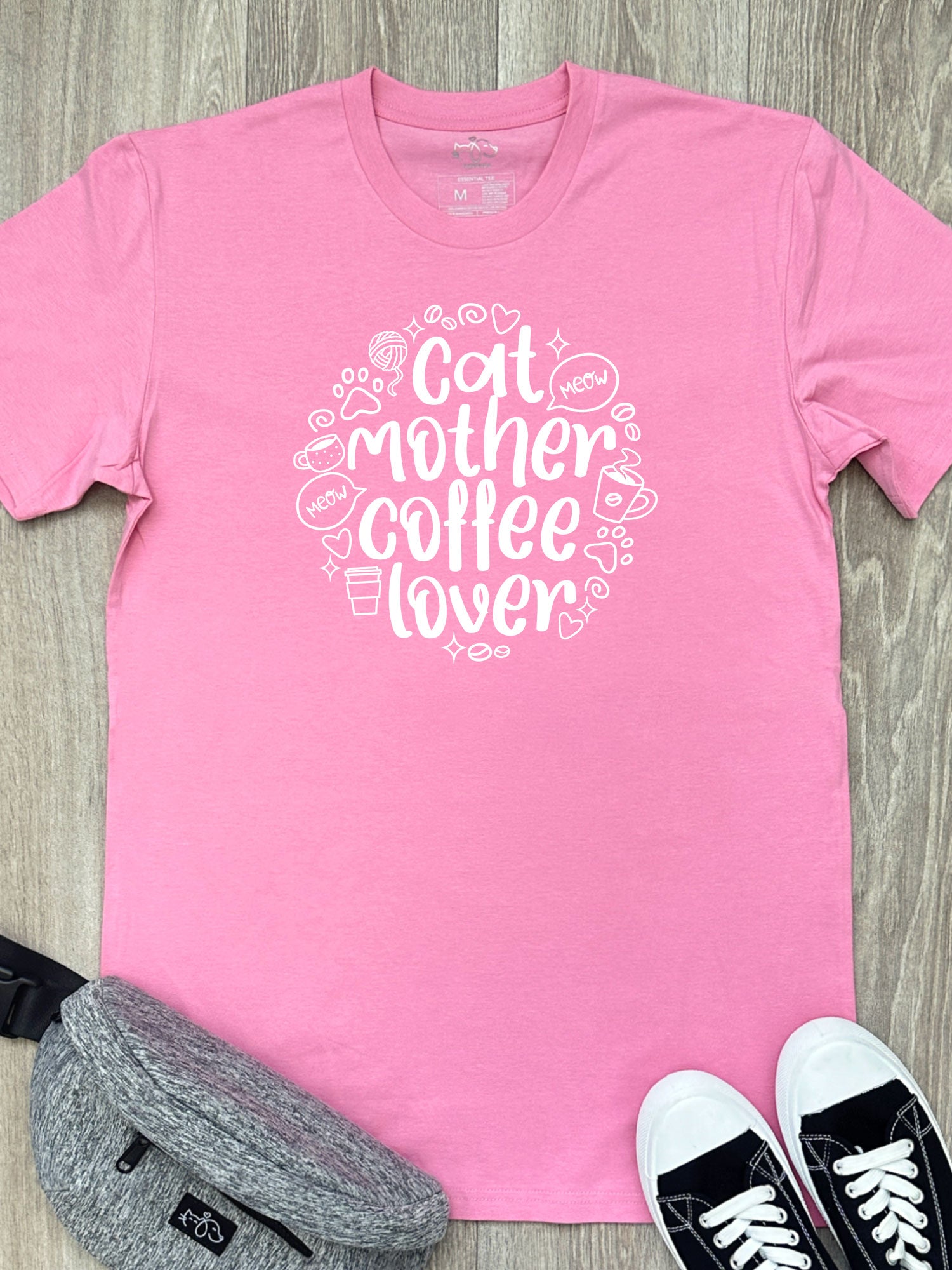 Cat Mother Coffee Lover Essential Unisex Tee