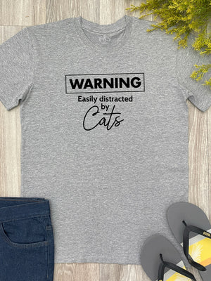 Warning. Easily Distracted By Cats Essential Unisex Tee