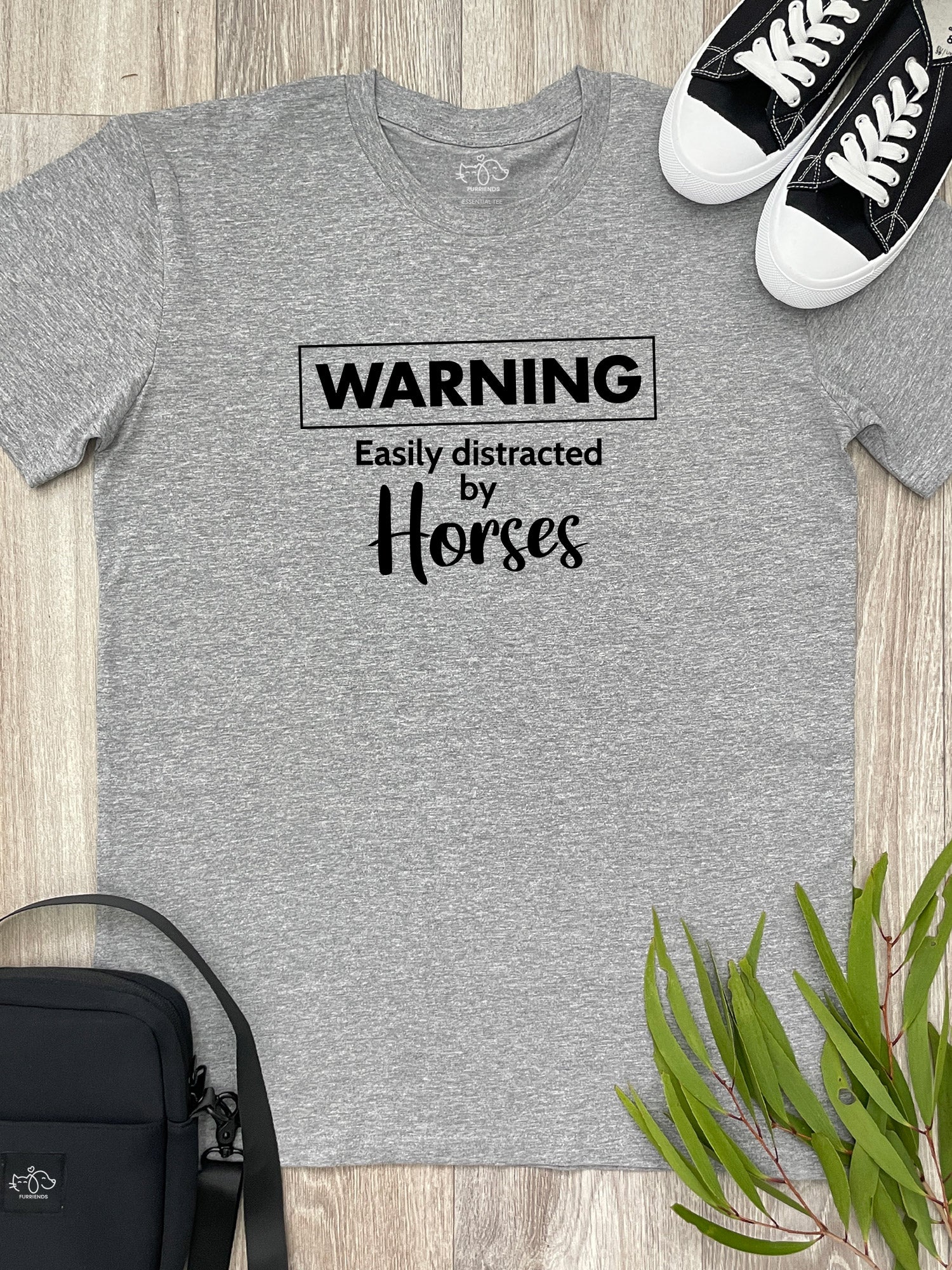 Warning. Easily Distracted By Horses Essential Unisex Tee