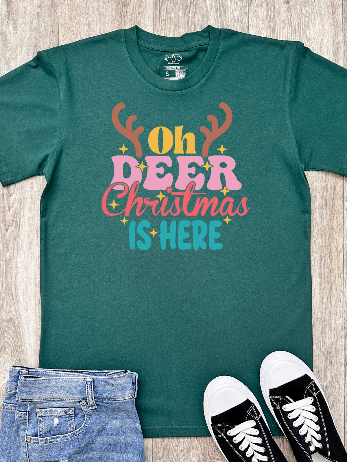 Oh Deer. Christmas Is Here Essential Unisex Tee