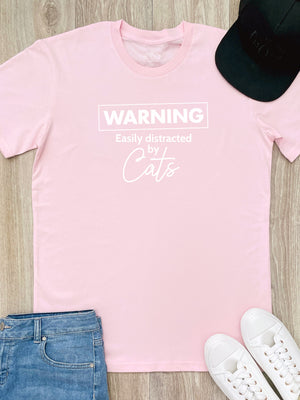 Warning. Easily Distracted By Cats Essential Unisex Tee