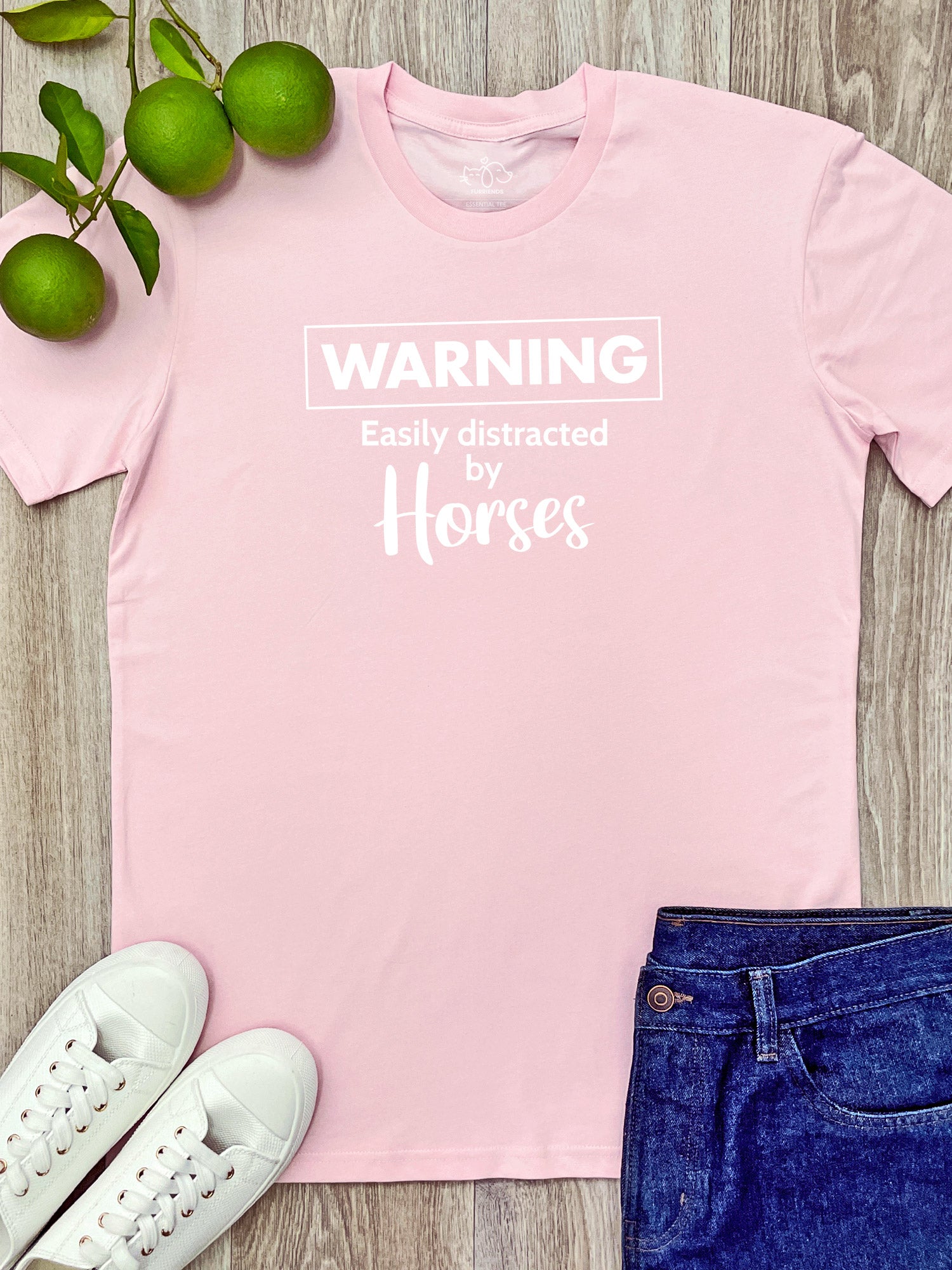 Warning. Easily Distracted By Horses Essential Unisex Tee