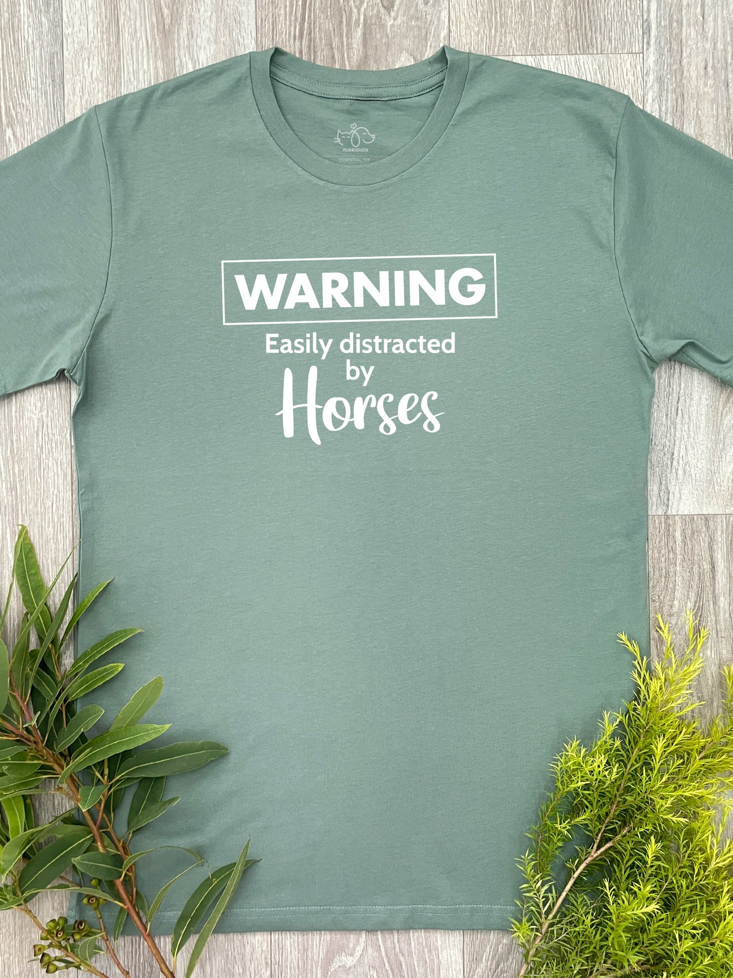 Warning. Easily Distracted By Horses Essential Unisex Tee