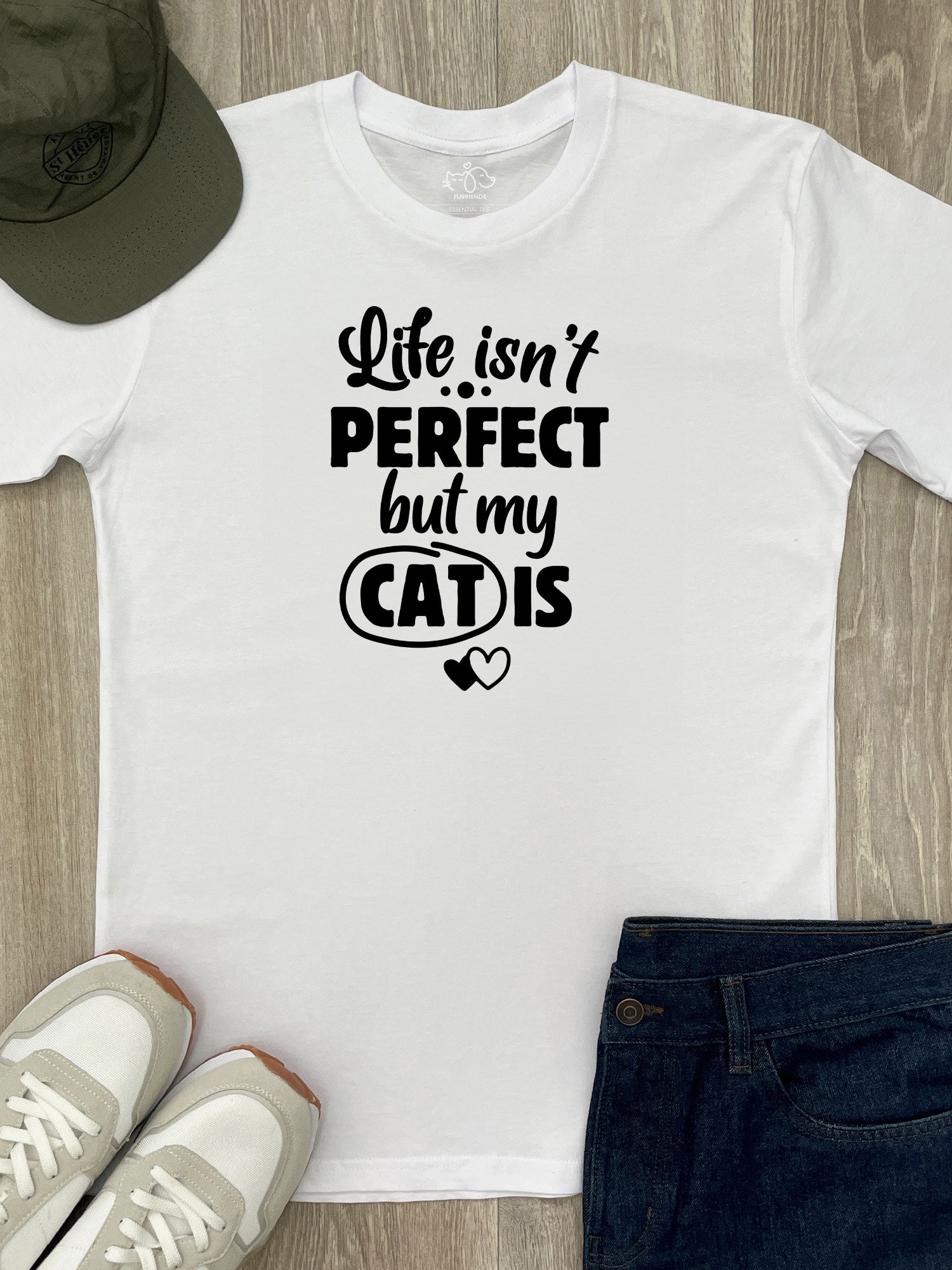 Life Isn't Perfect, But My Cat Is Essential Unisex Tee