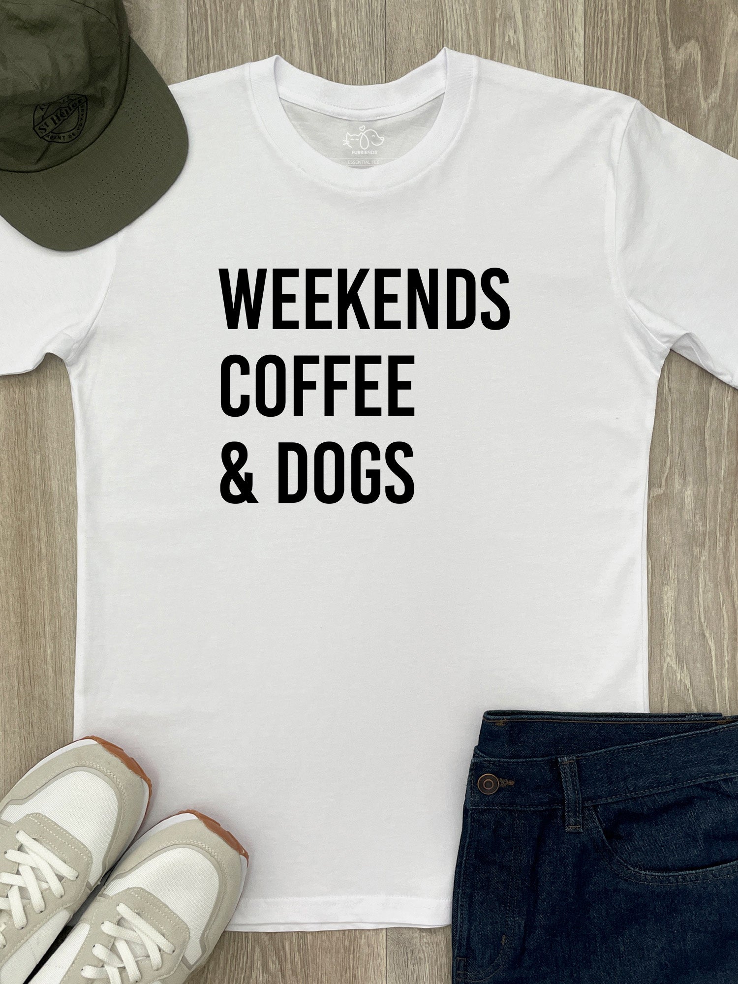 Weekends Coffee & Dogs Essential Unisex Tee