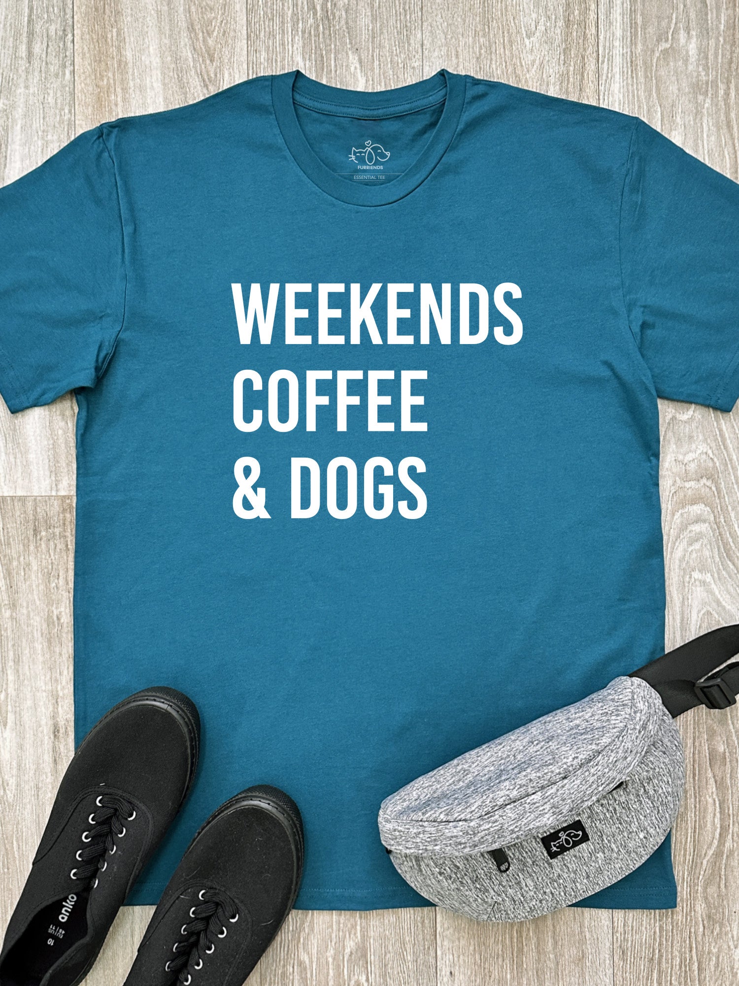 Weekends Coffee & Dogs Essential Unisex Tee