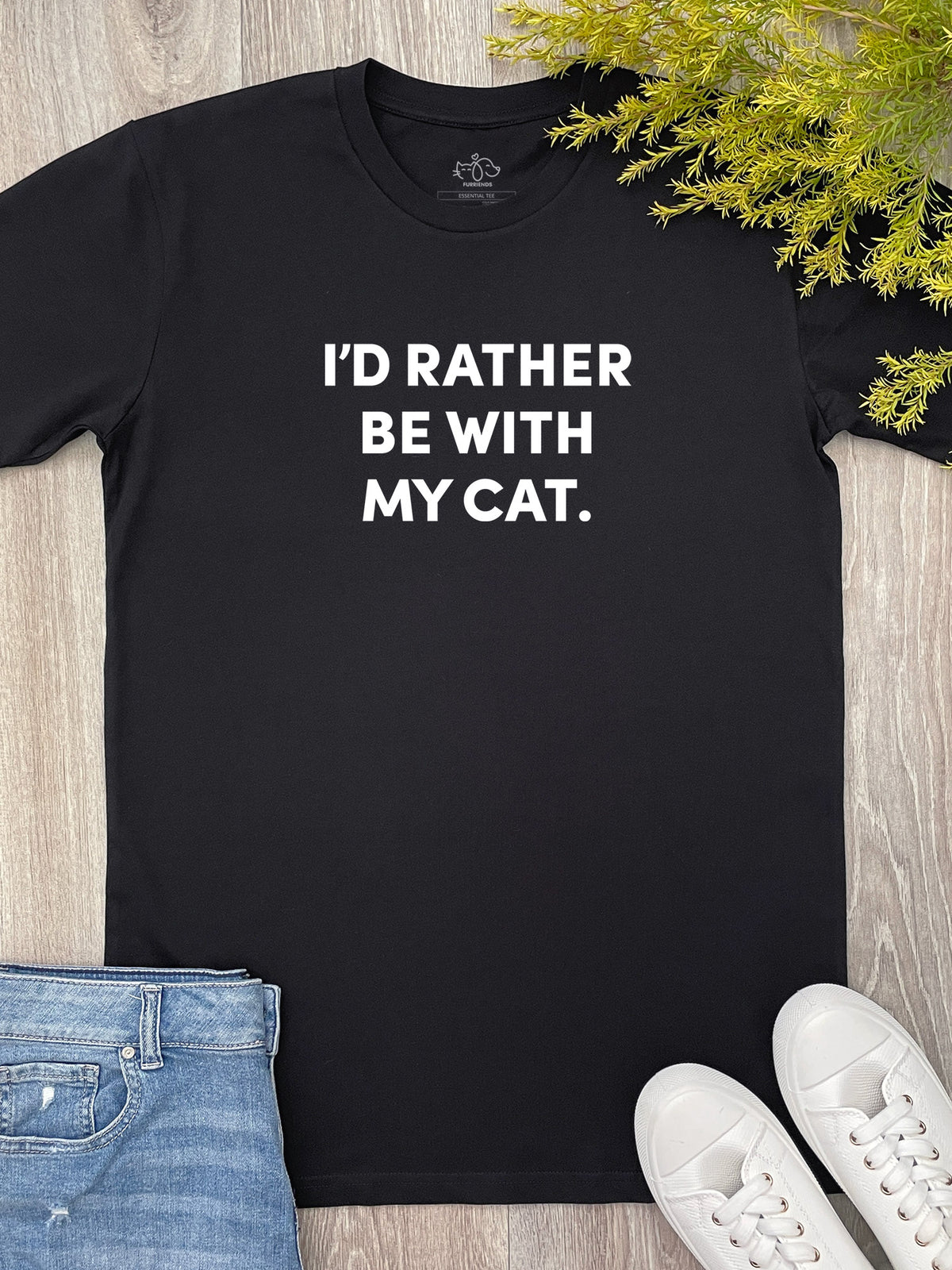 I&#39;d Rather Be With My Cat. Essential Unisex Tee