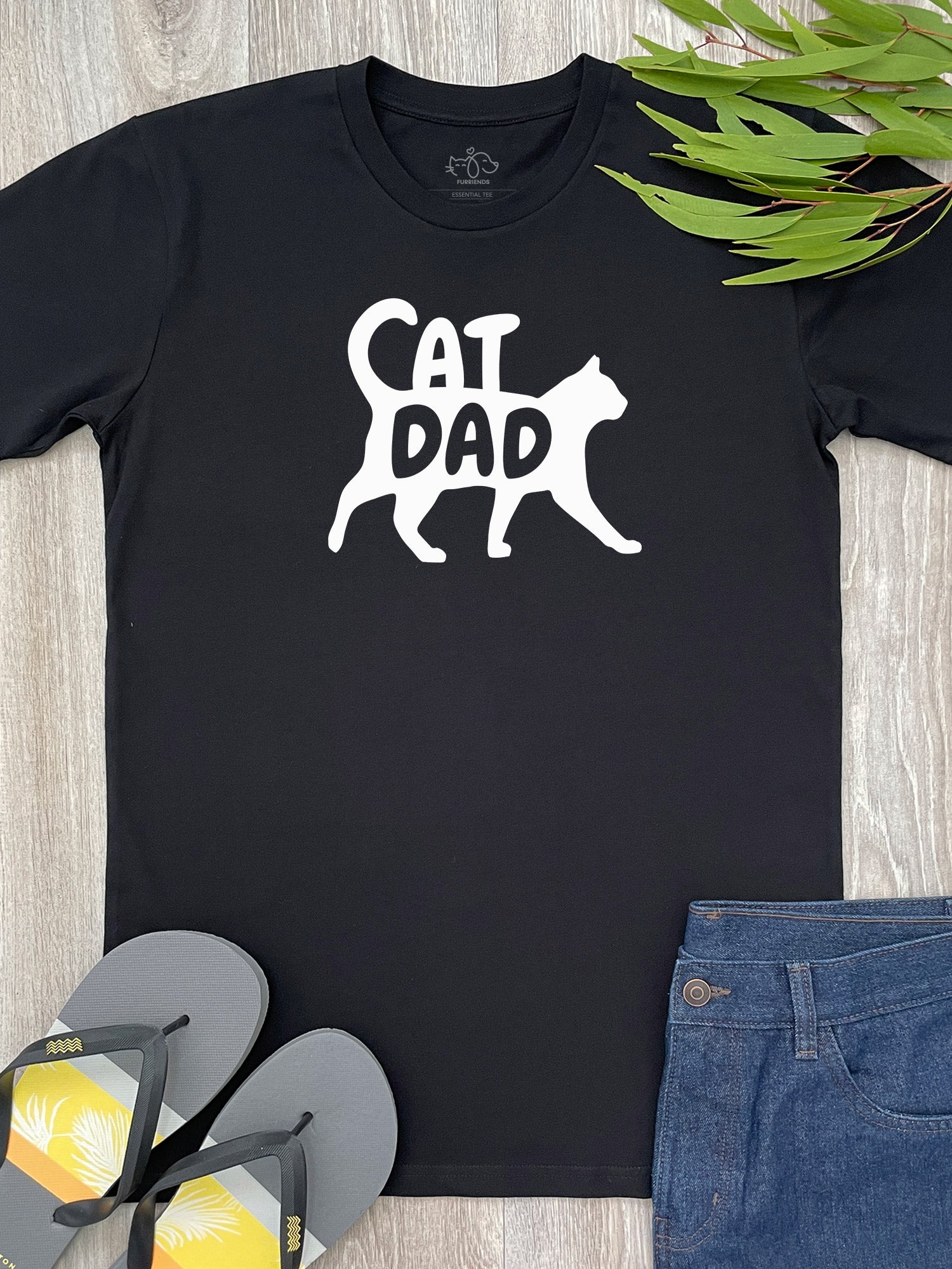 Cat Dad Silhouette Essential Unisex Tee