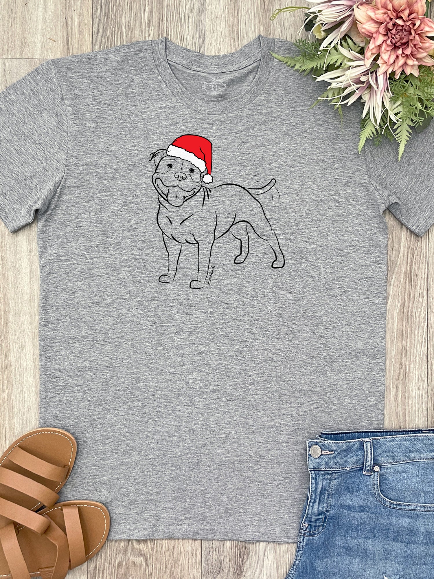 Staffordshire Bull Terrier Christmas Edition Essential Unisex Tee