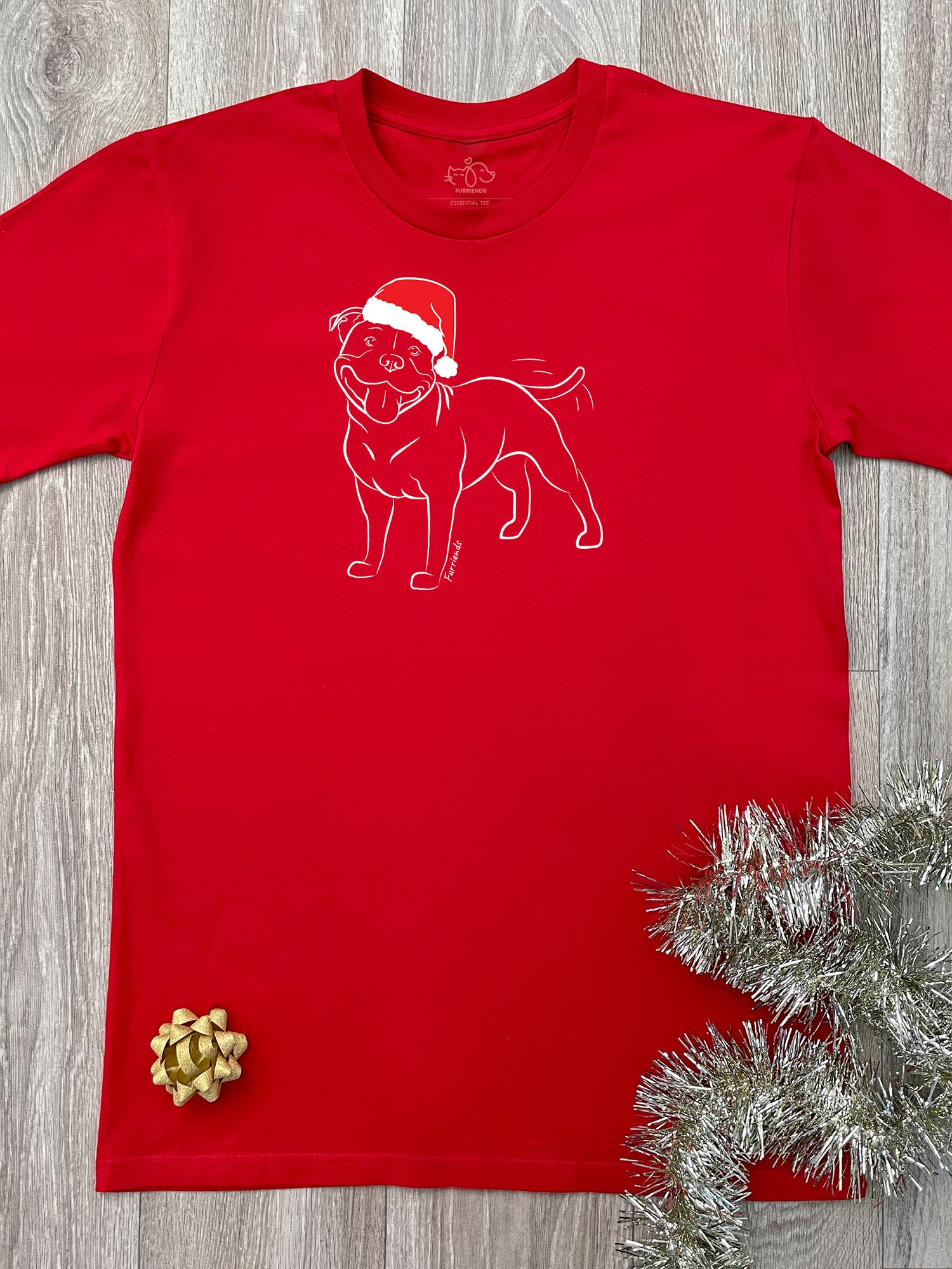 Staffordshire Bull Terrier Christmas Edition Essential Unisex Tee