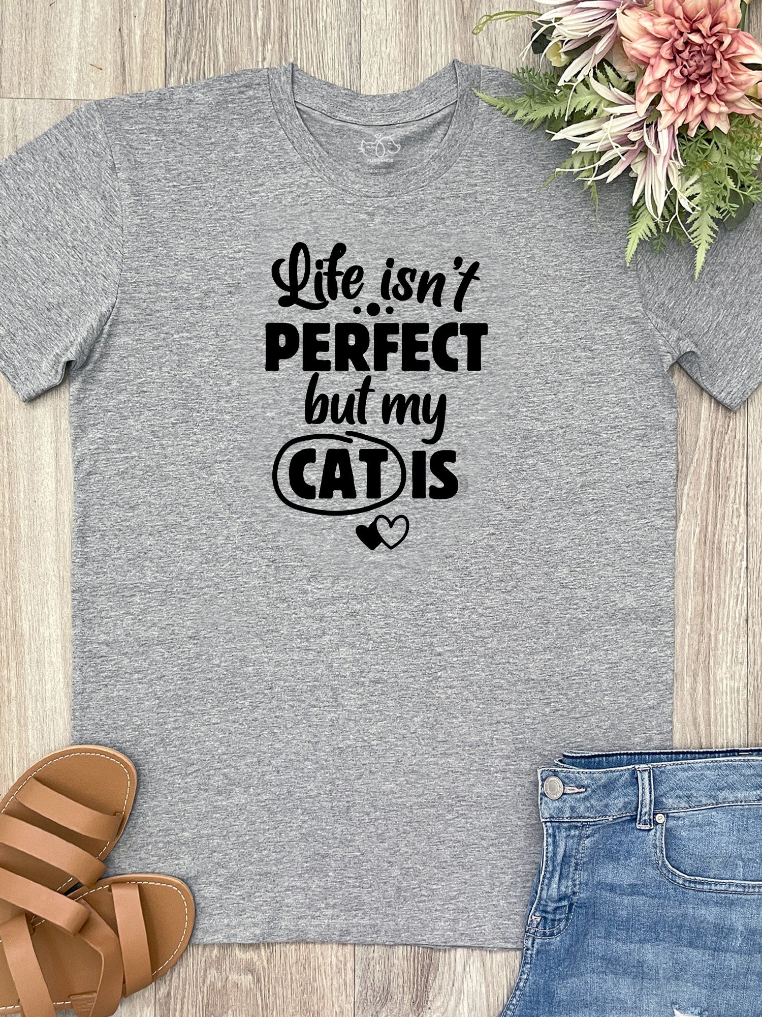 Life Isn't Perfect, But My Cat Is Essential Unisex Tee