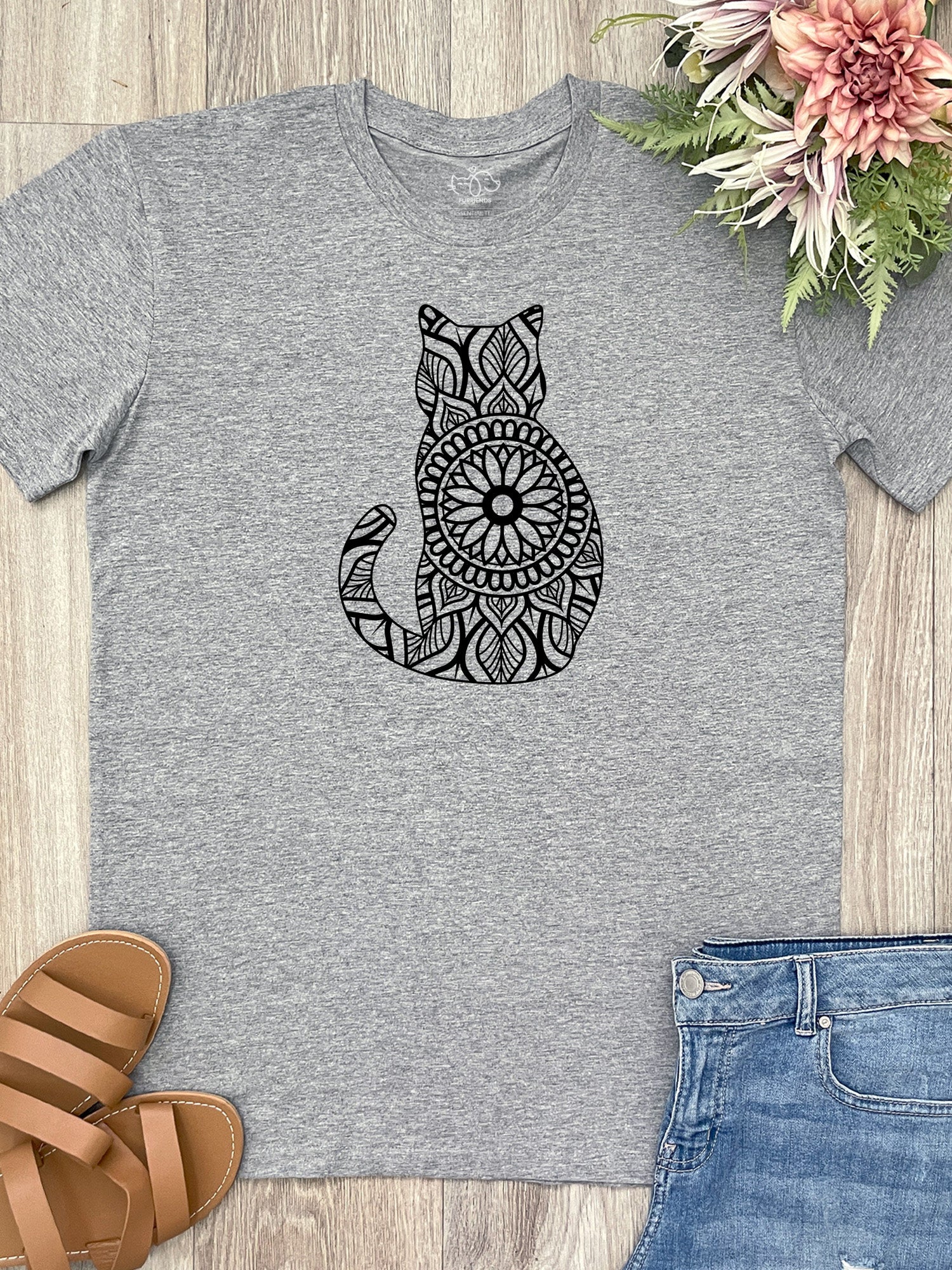 Cat Mandala Essential Unisex Tee