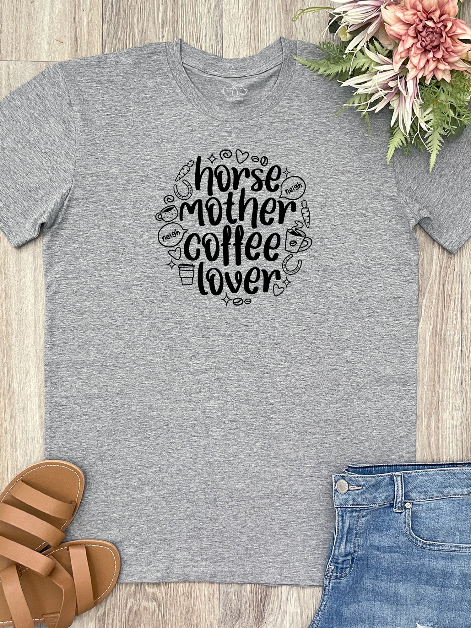 Horse Mother Coffee Lover Essential Unisex Tee