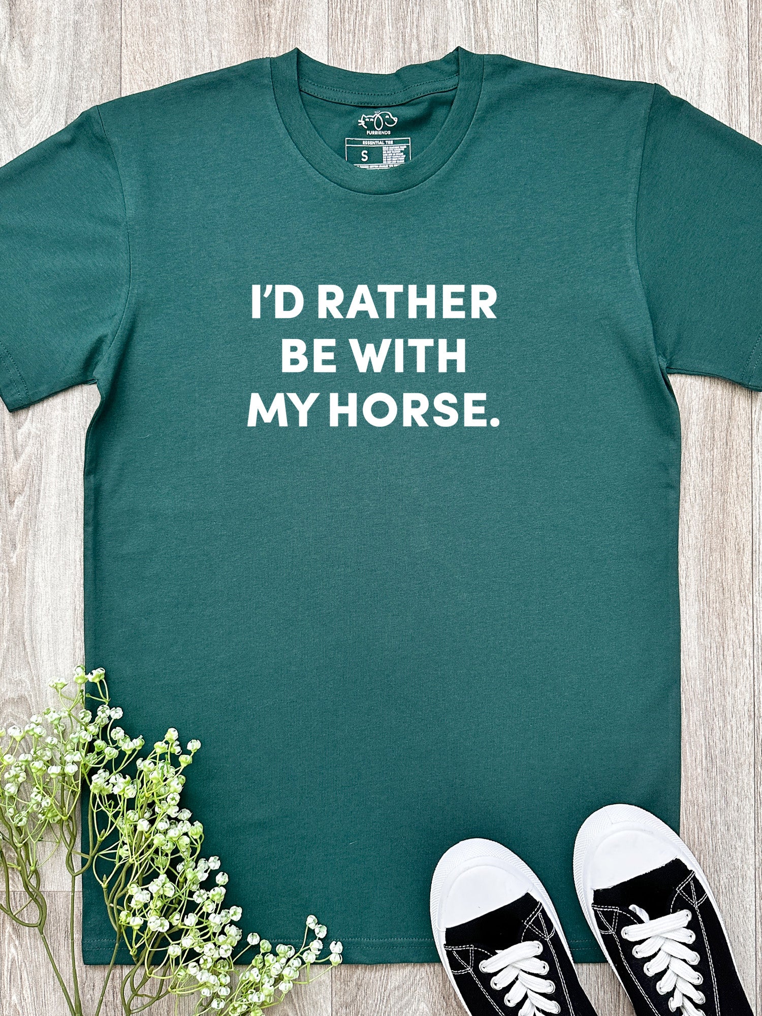 I'd Rather Be With My Horse. Essential Unisex Tee