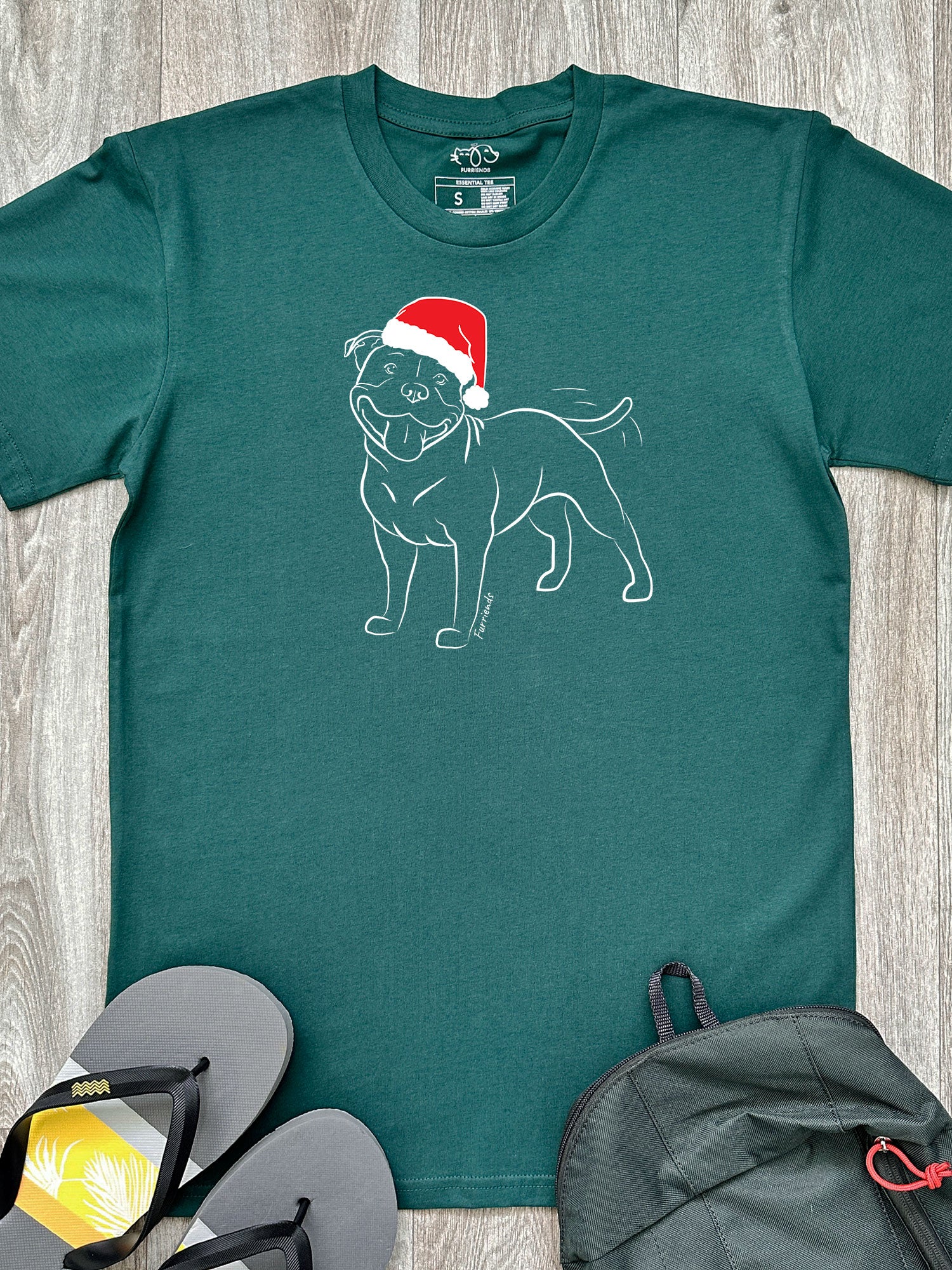 Staffordshire Bull Terrier Christmas Edition Essential Unisex Tee