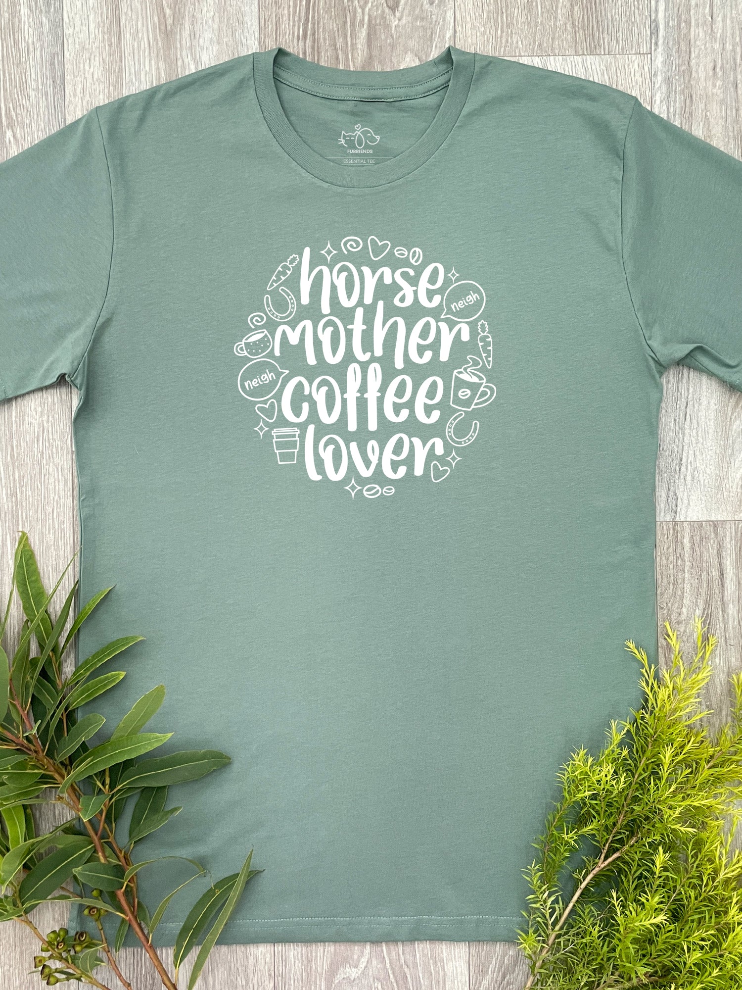 Horse Mother Coffee Lover Essential Unisex Tee