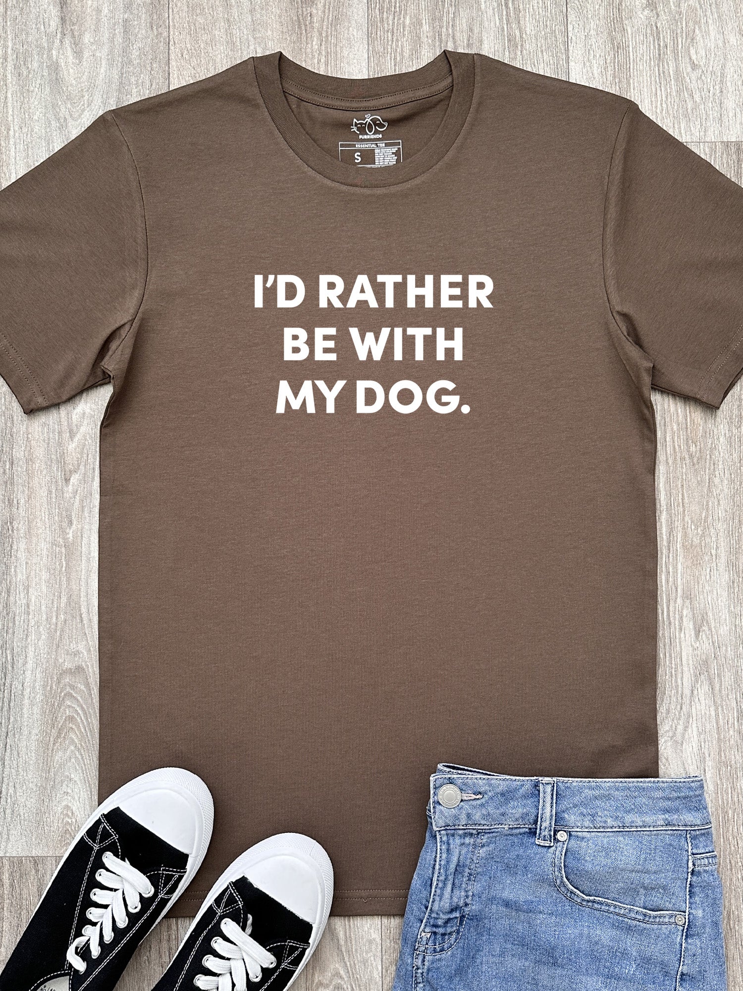 I'd Rather Be With My Dog. Essential Unisex Tee