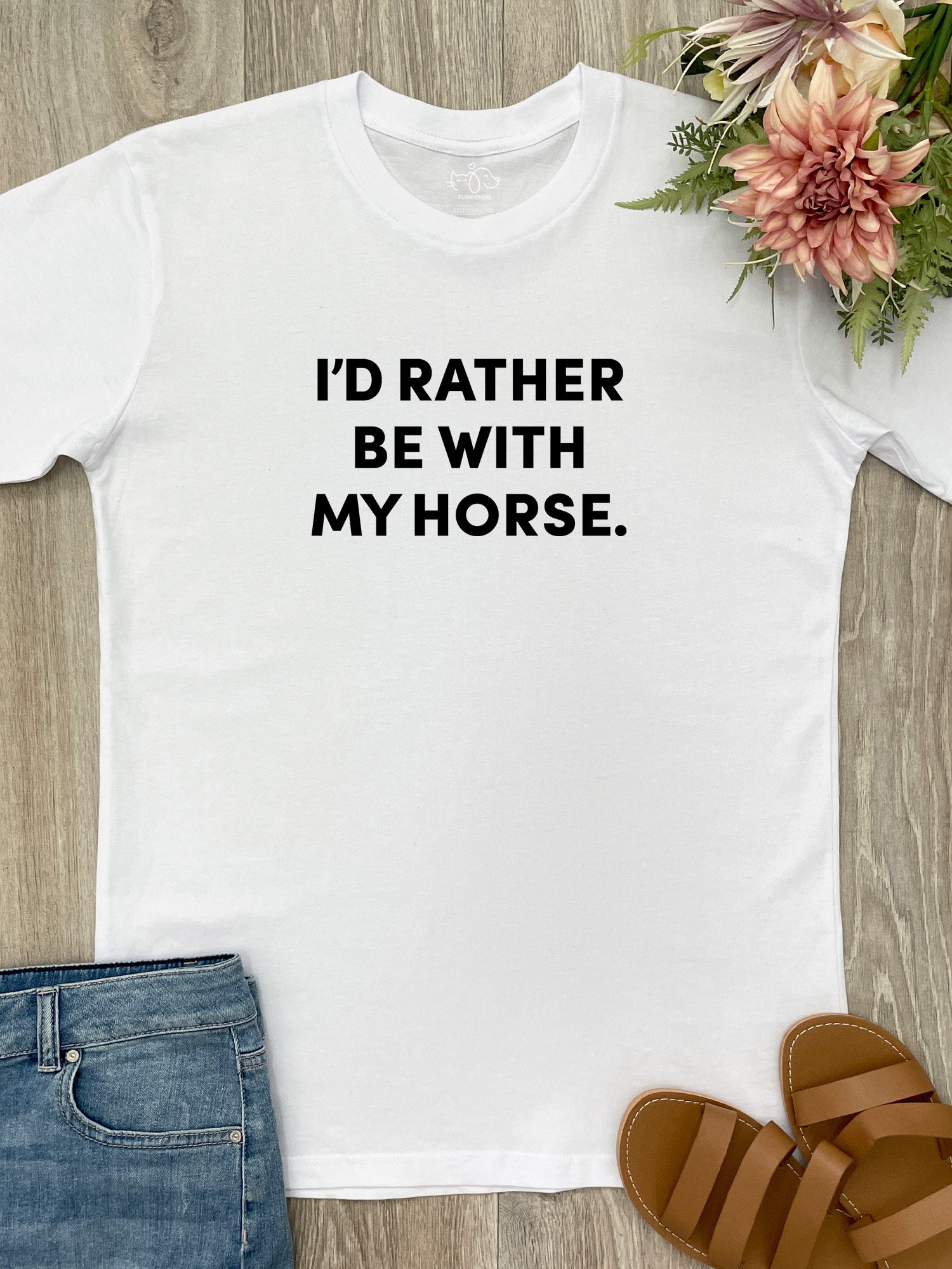 I'd Rather Be With My Horse. Essential Unisex Tee