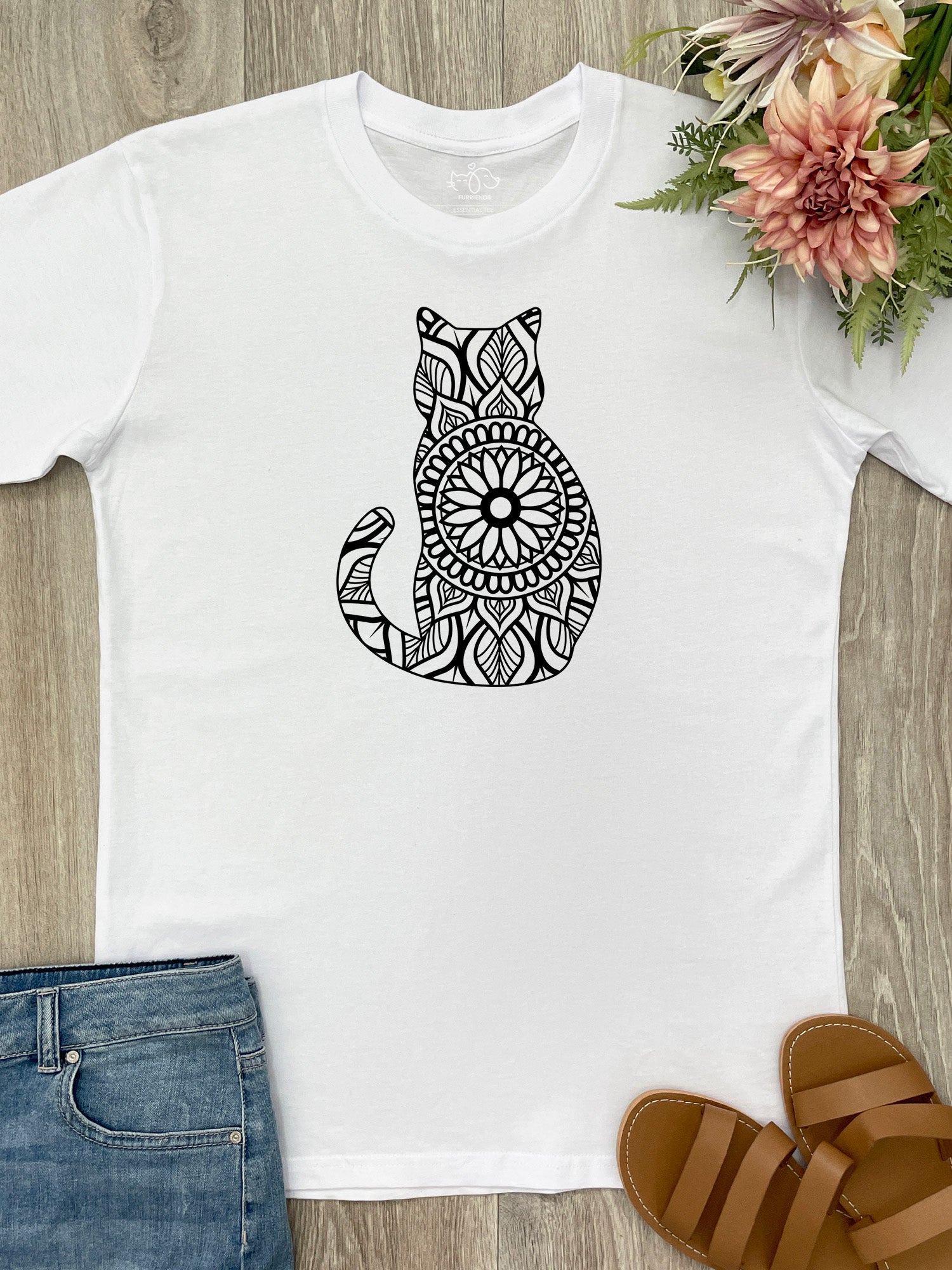 Cat Mandala Essential Unisex Tee