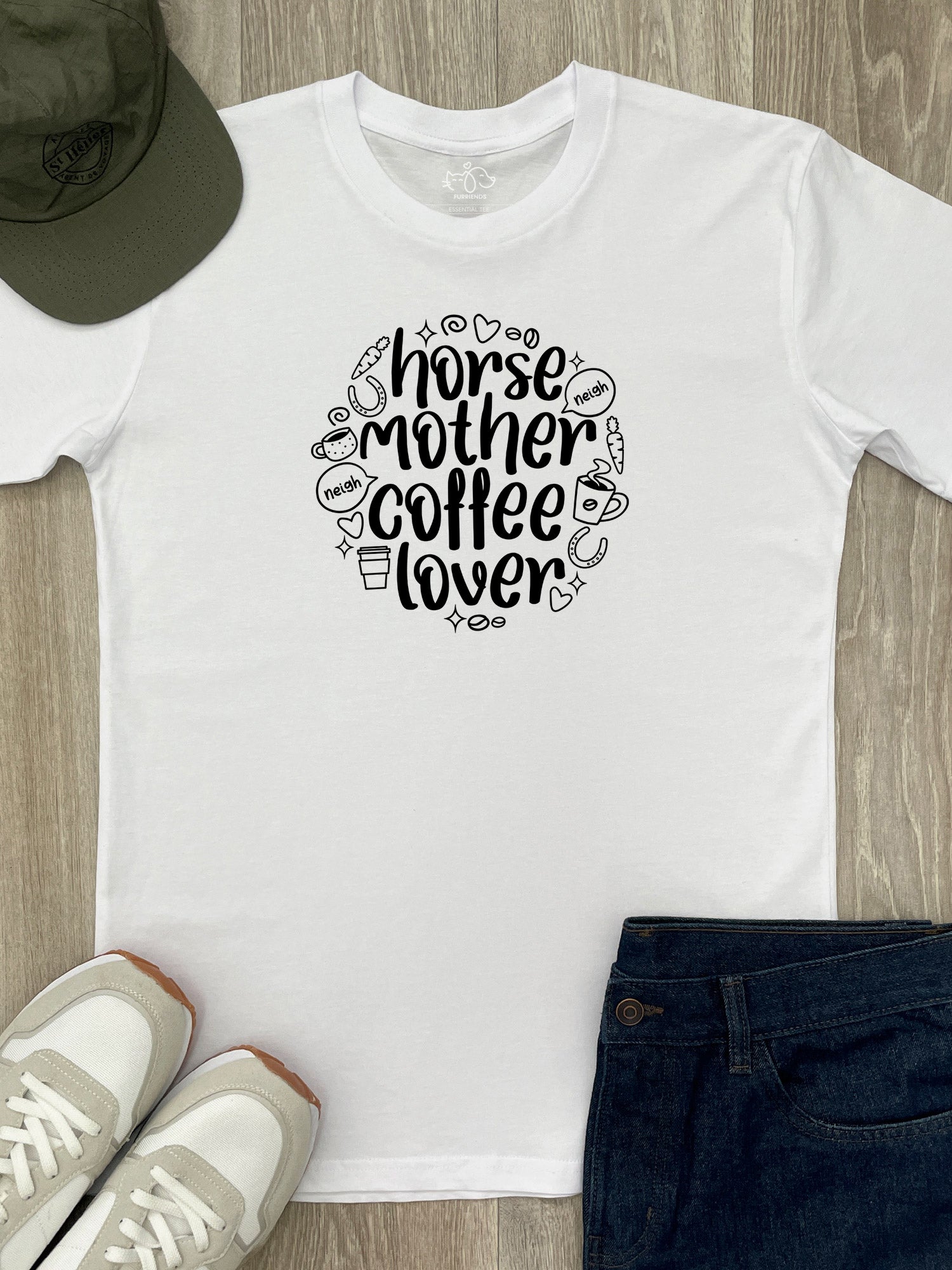 Horse Mother Coffee Lover Essential Unisex Tee