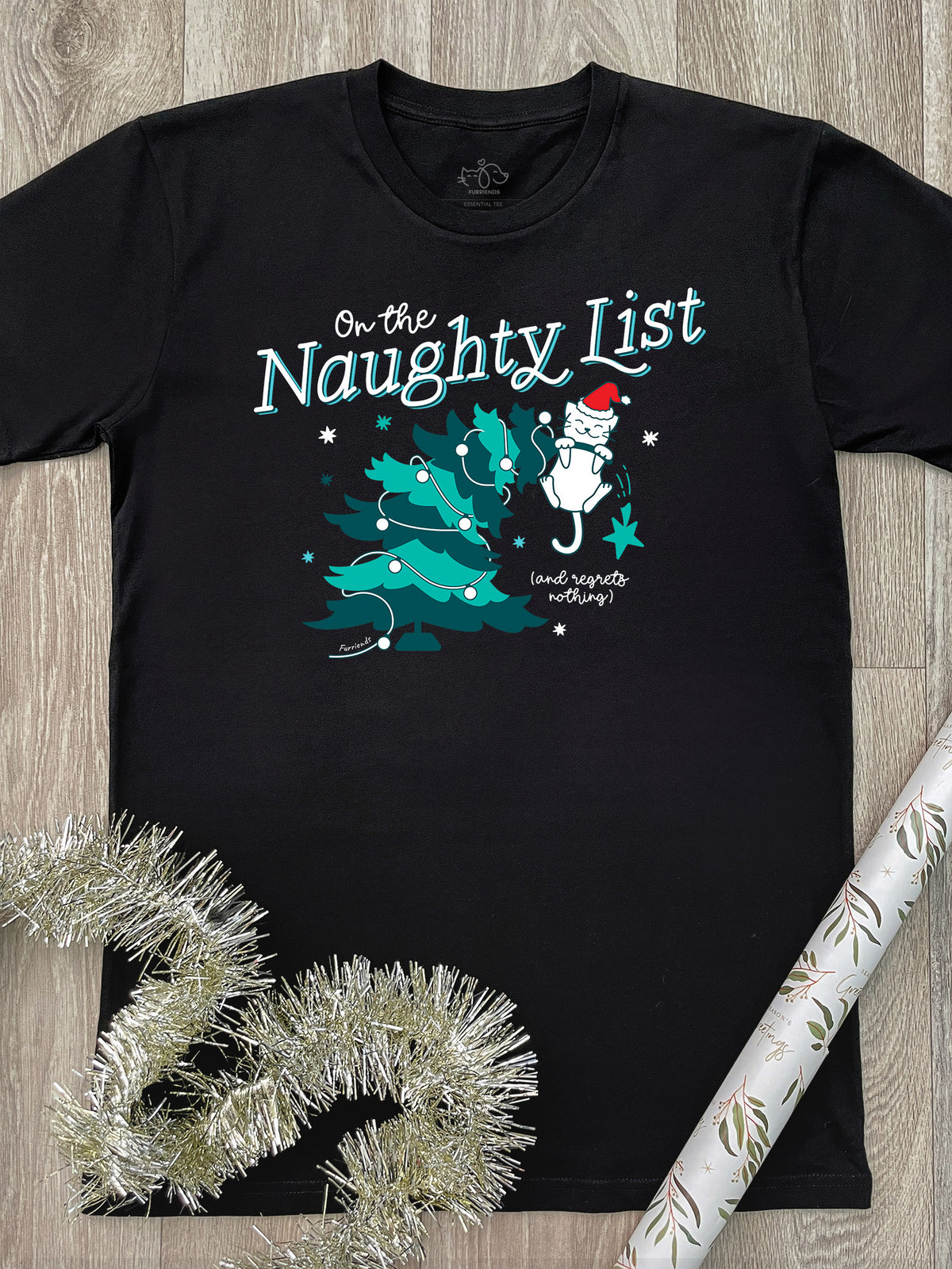 On The Naughty List - Cat Essential Unisex Tee