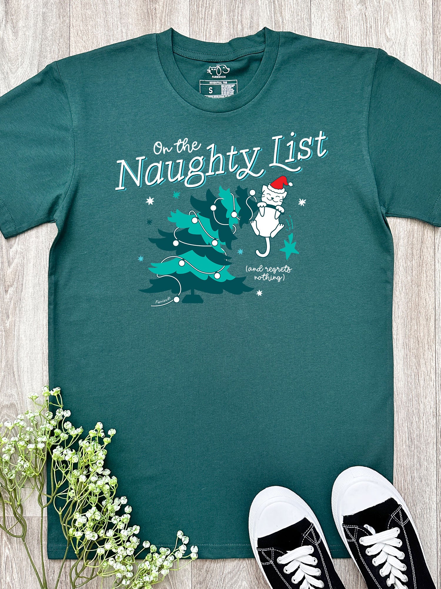 On The Naughty List - Cat Essential Unisex Tee