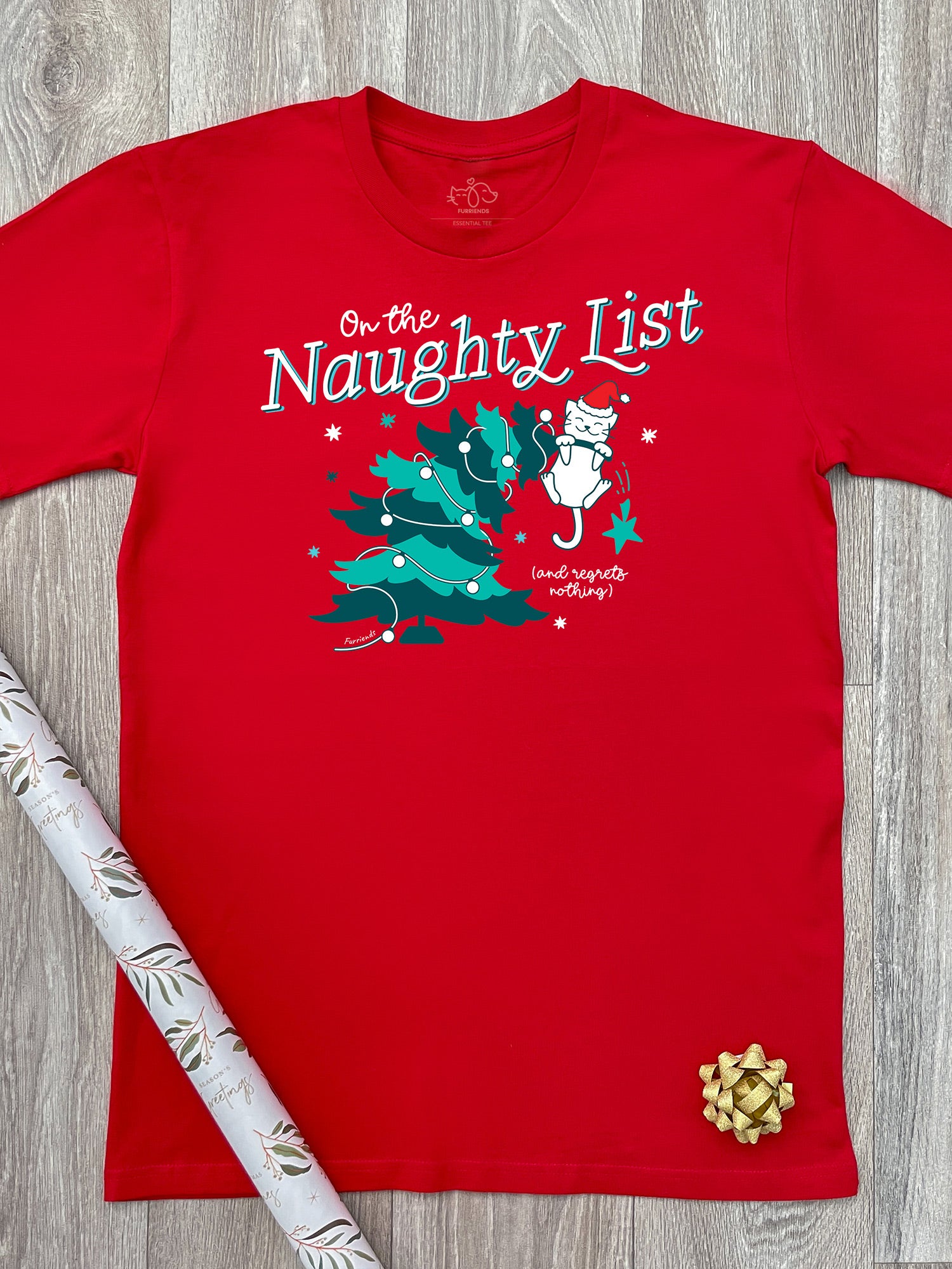 On The Naughty List - Cat Essential Unisex Tee