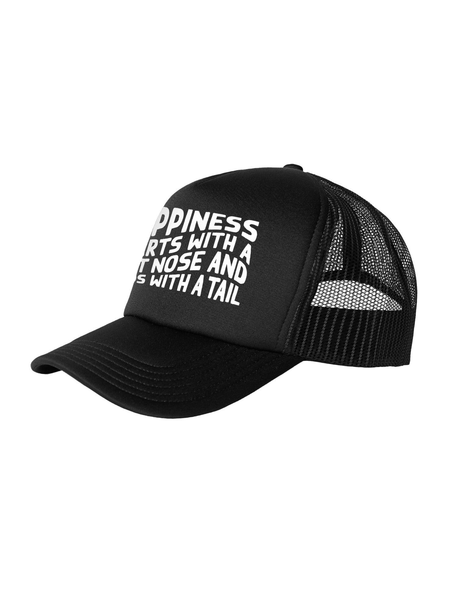 Happiness Starts With A Wet Nose And Ends With A Tail Foam Trucker Cap