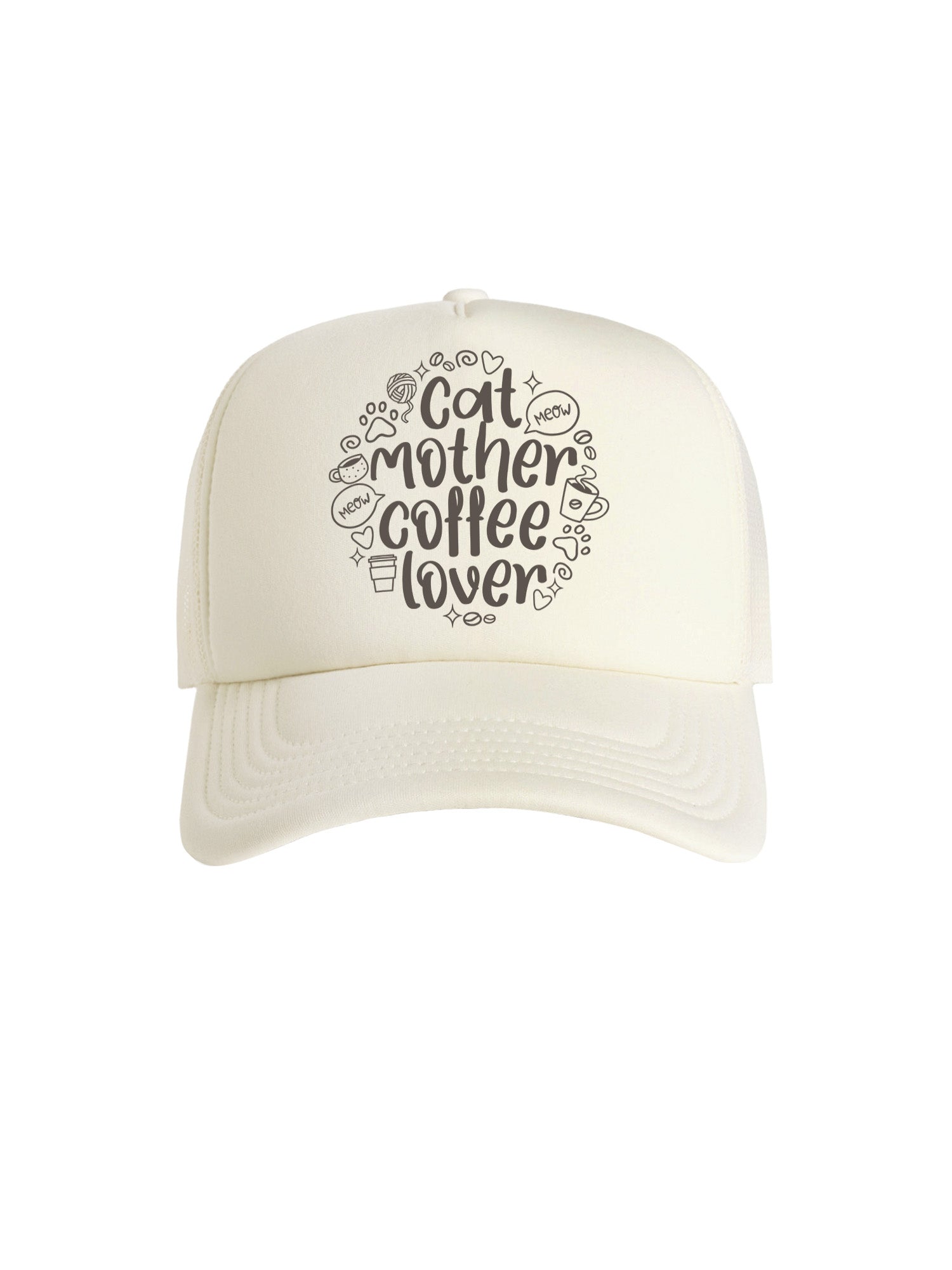 Cat Mother Coffee Lover Foam Trucker Cap