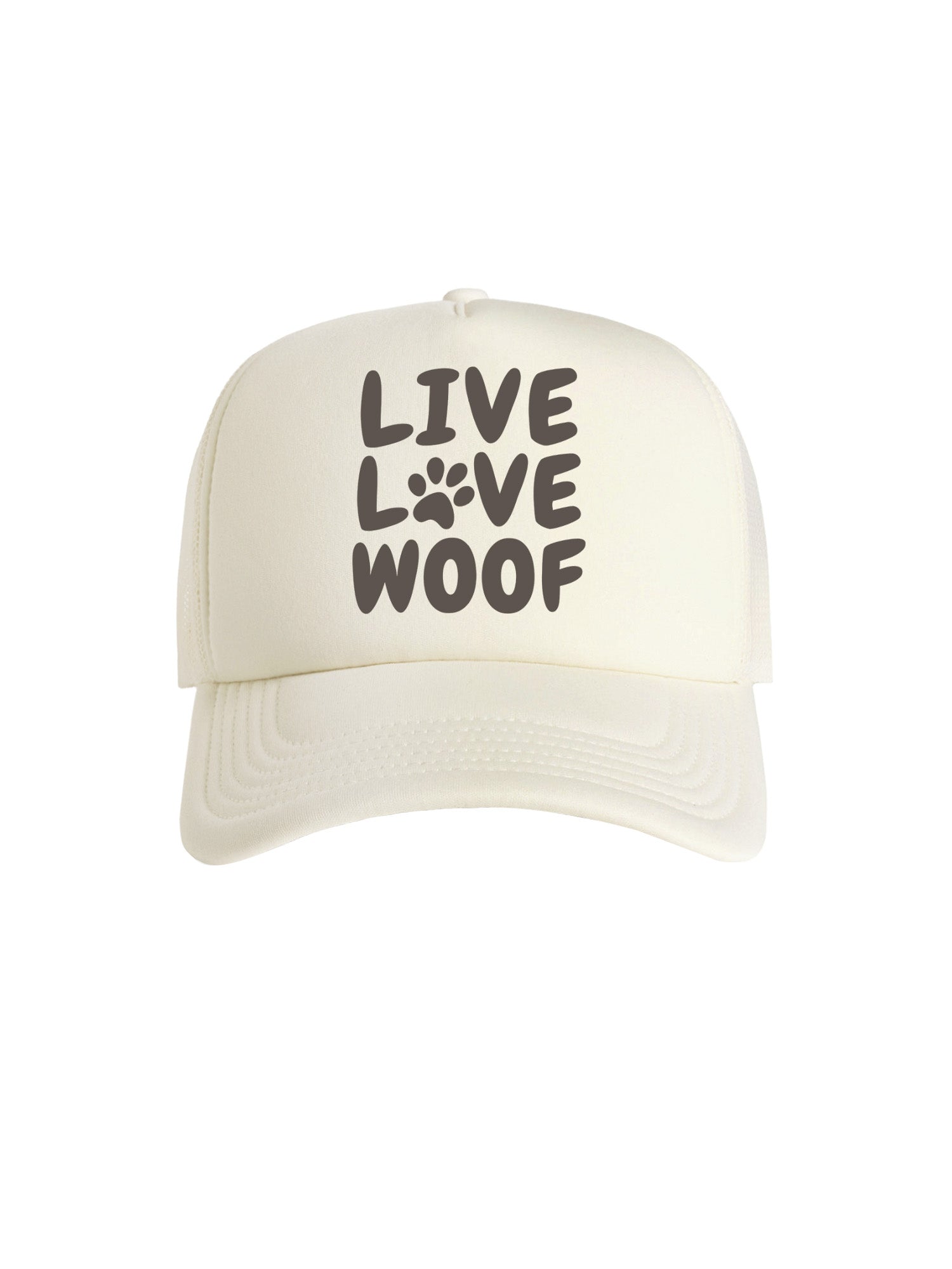 Live Love Woof Foam Trucker Cap