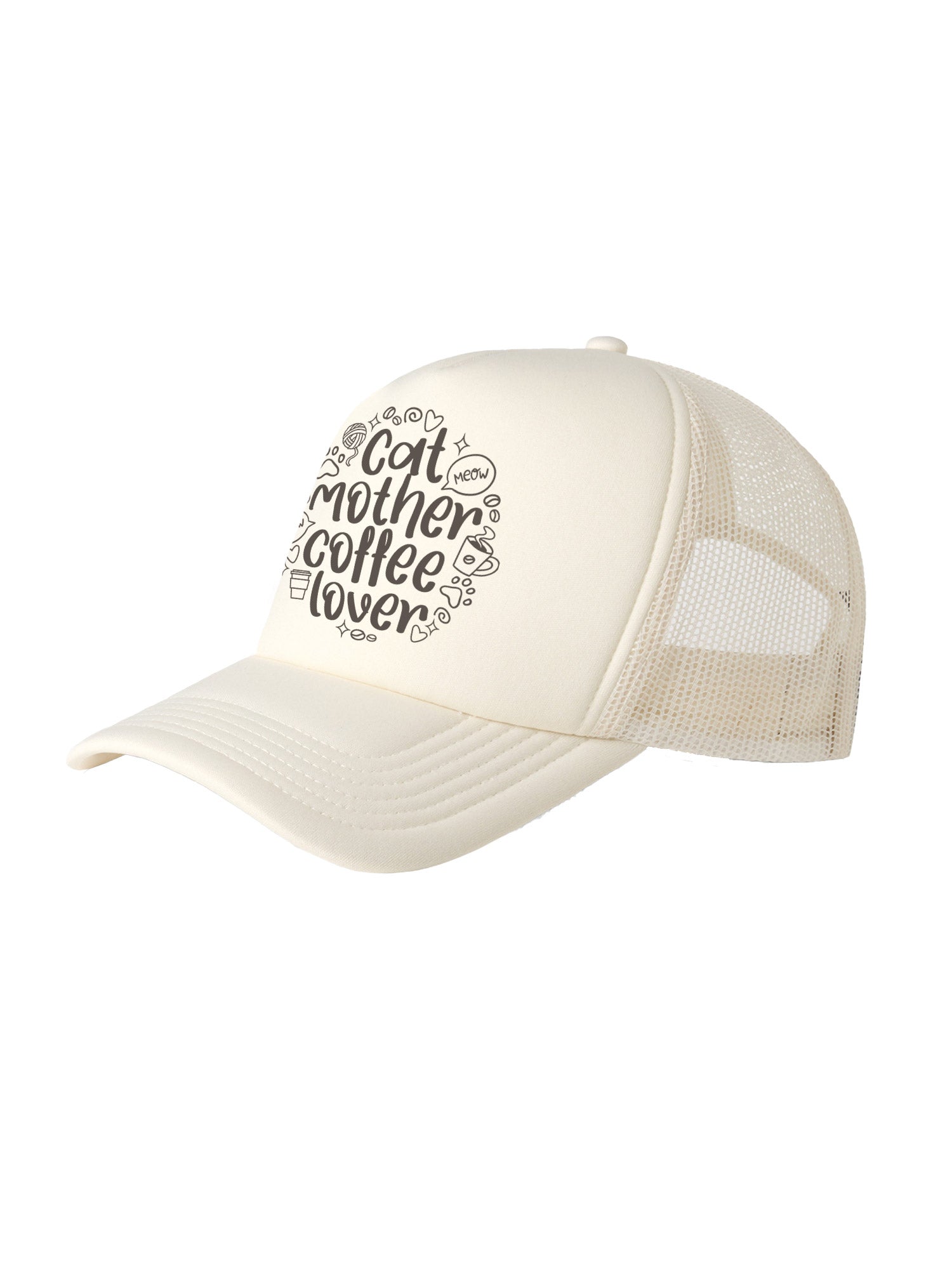 Cat Mother Coffee Lover Foam Trucker Cap