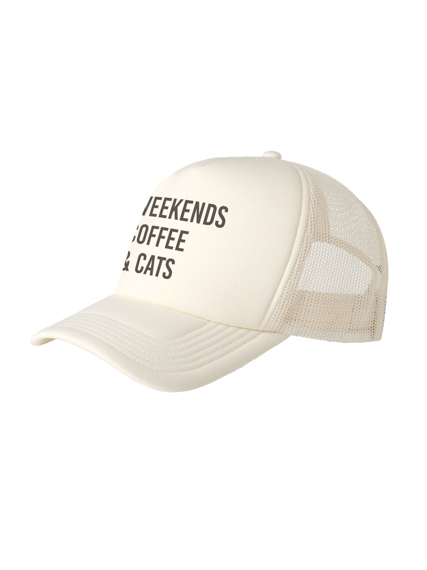 Weekends Coffee & Cats Foam Trucker Cap