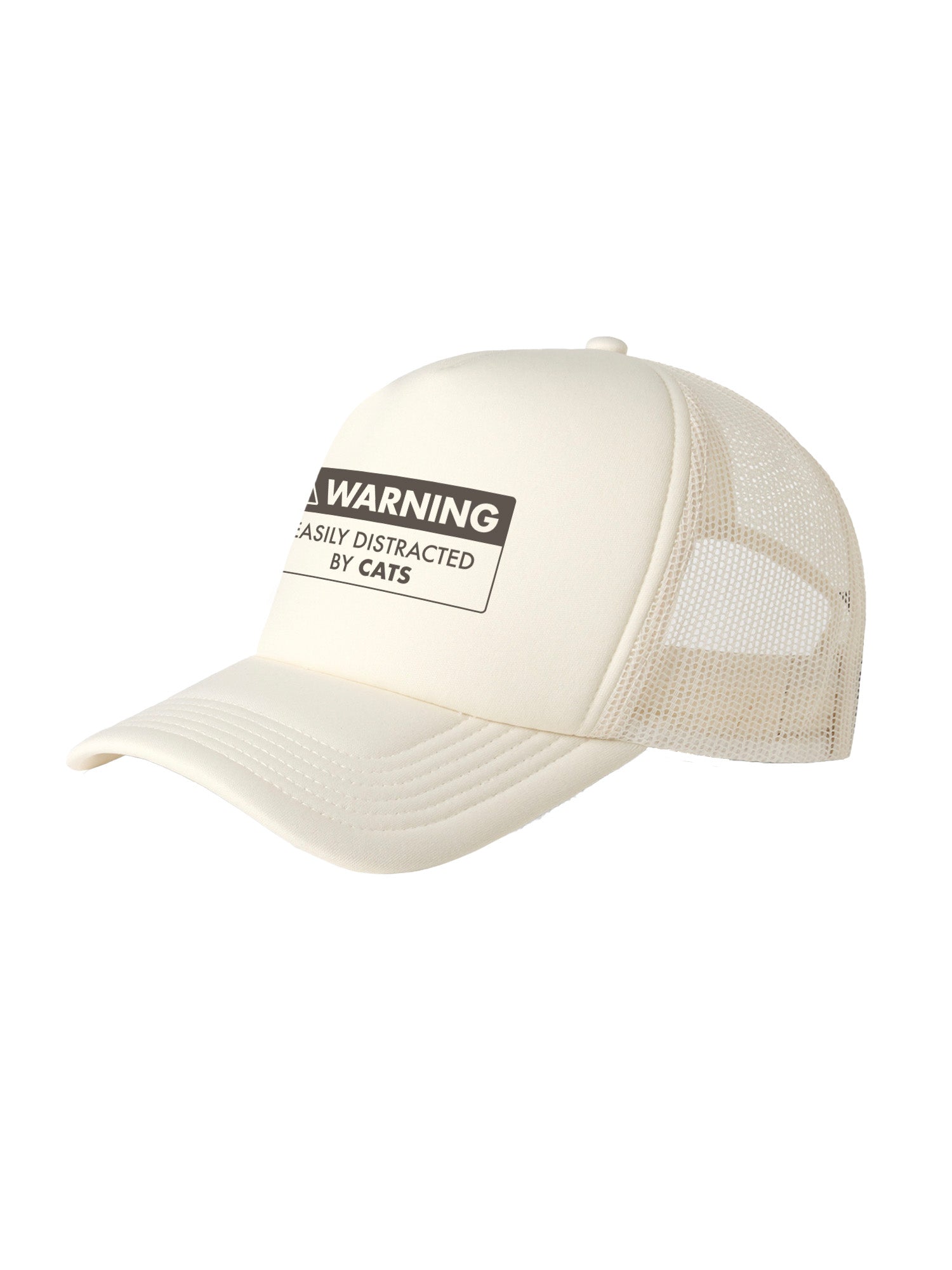 Warning Sign! Easily Distracted By Cats Foam Trucker Cap