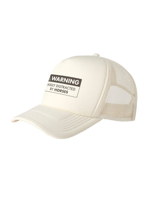 Warning Sign! Easily Distracted By Horses Foam Trucker Cap