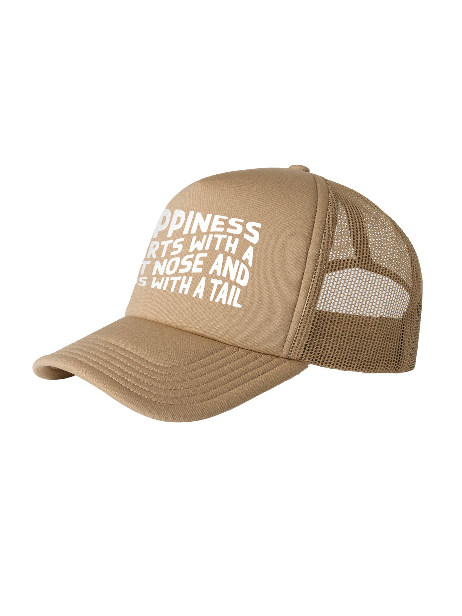 Happiness Starts With A Wet Nose And Ends With A Tail Foam Trucker Cap