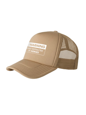 Warning Sign! Easily Distracted By Horses Foam Trucker Cap