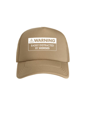 Warning Sign! Easily Distracted By Horses Foam Trucker Cap