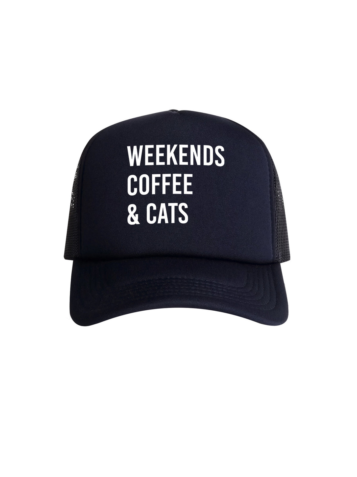 Weekends Coffee &amp; Cats Foam Trucker Cap