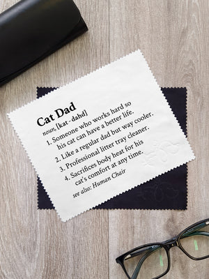 Cat Dad Definition Microfibre Suede Glasses Cleaning Cloths (Twinpack)